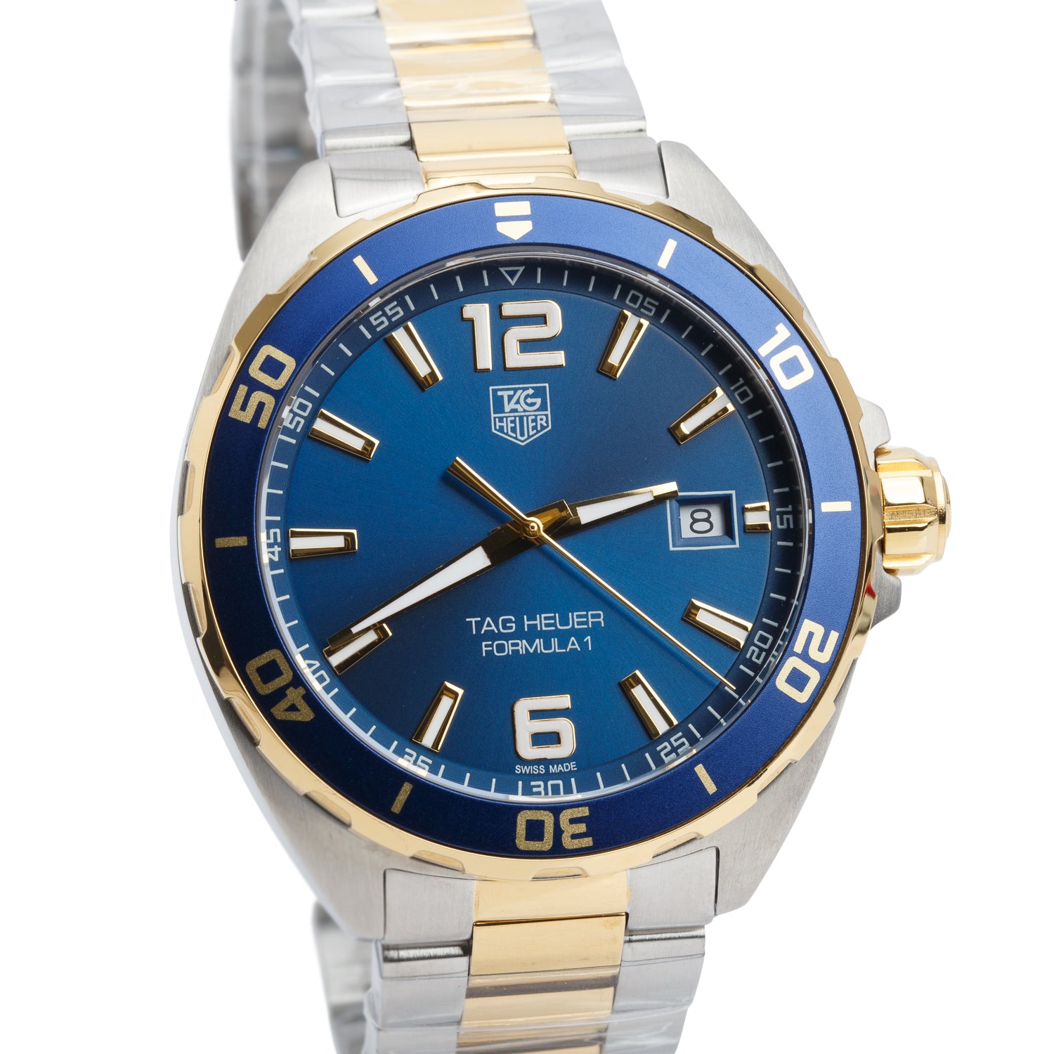 Tag Heuer Two-Tone Stainless Steel Formula 1 41 MM Quartz Watch Blue Dial WAZ1120 w/ Box