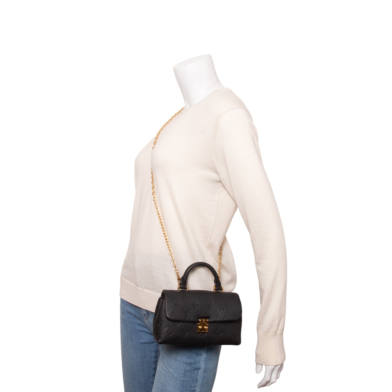 Louis Vuitton Black Monogram Empreinte Leather Nano Madeleine w/ Box & Straps