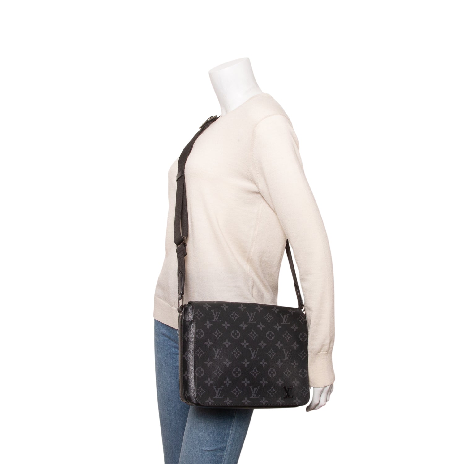 Louis Vuitton Monogram Eclipse District PM Bag w/ Box