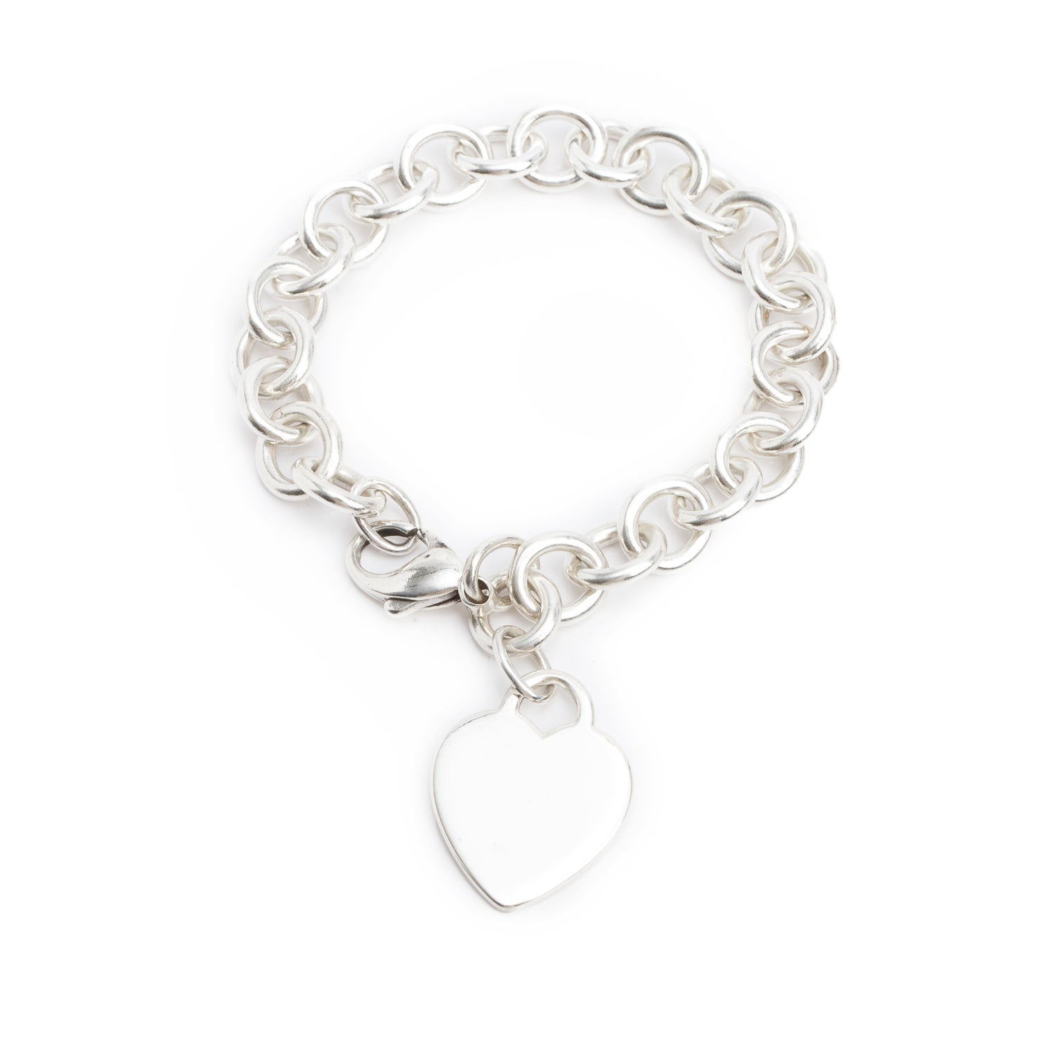 Tiffany & Co. Sterling Silver Heart Tag Charm Bracelet