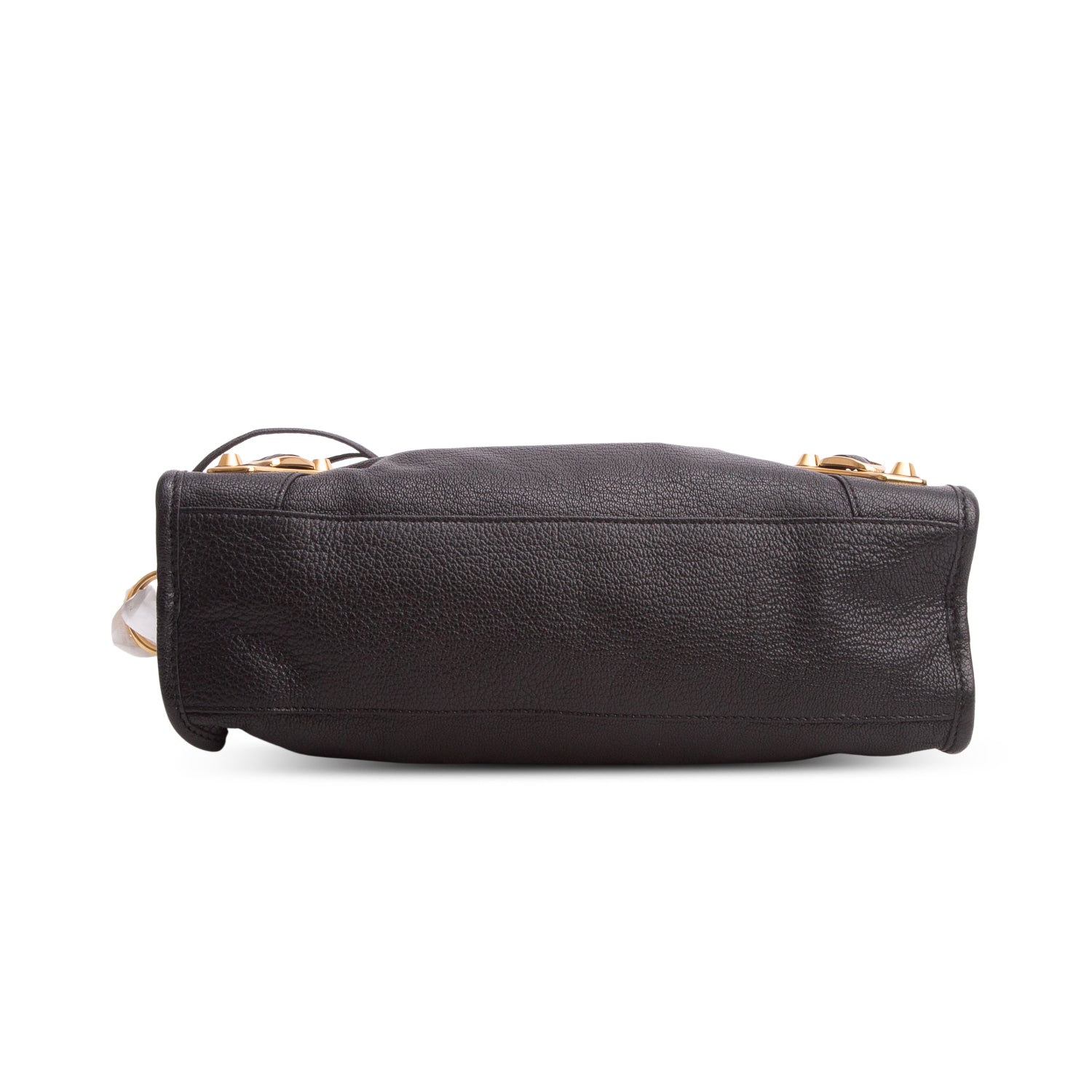 Balenciaga Black Agneau Arena Gold Hardware Small Le City Bag w/ Strap