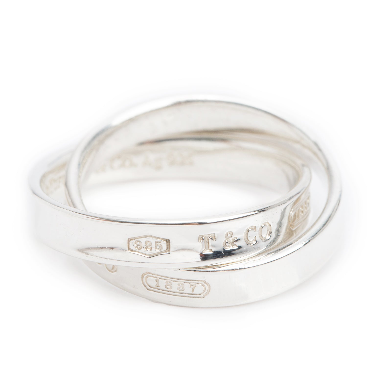 Tiffany & Co. Sterling Silver 1837 Interlocking Circles Ring, Size 5.75