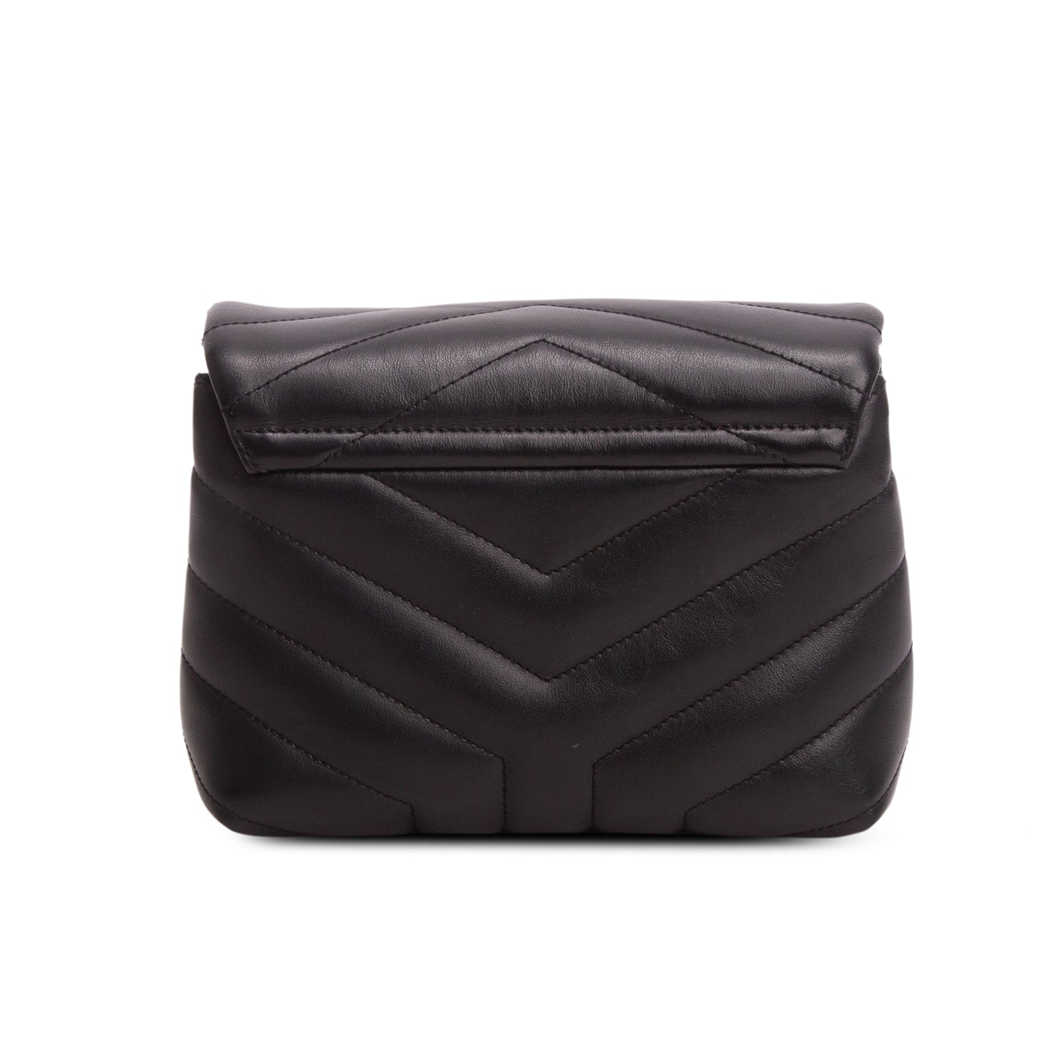 Saint Laurent Black Calfskin Y Quilted Monogram Toy Loulou Crossbody Bag w/ Box