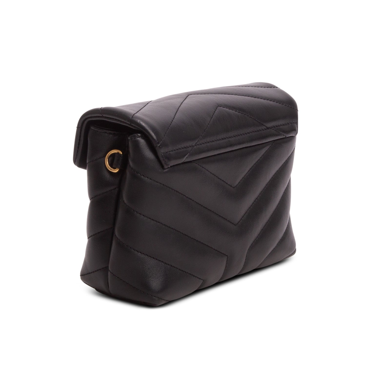 Saint Laurent Black Calfskin Y Quilted Monogram Toy Loulou Crossbody Bag w/ Box
