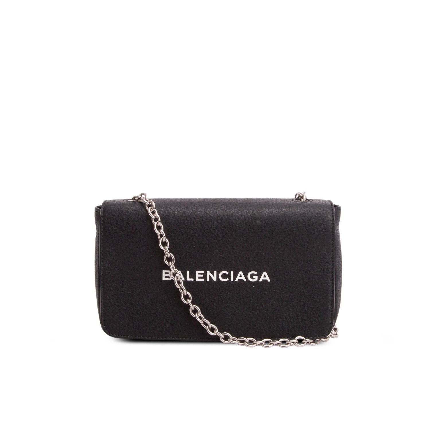 Balenciaga Black Calfskin Everyday Wallet on Chain