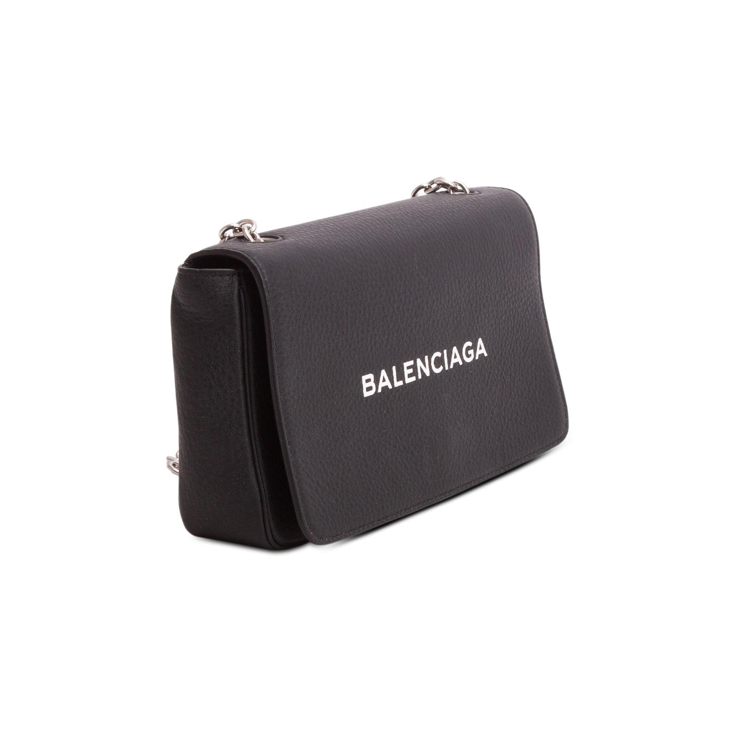 Balenciaga Black Calfskin Everyday Wallet on Chain