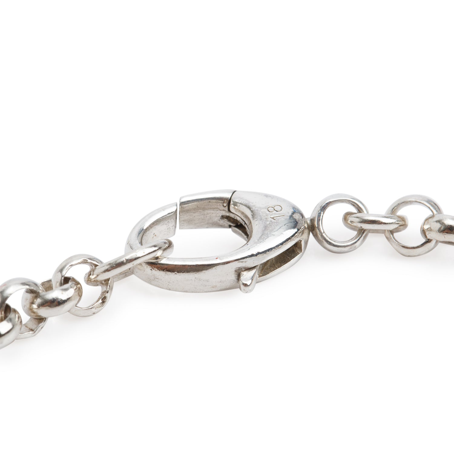 Gucci Sterling Silver Trademark Round Charm Bracelet