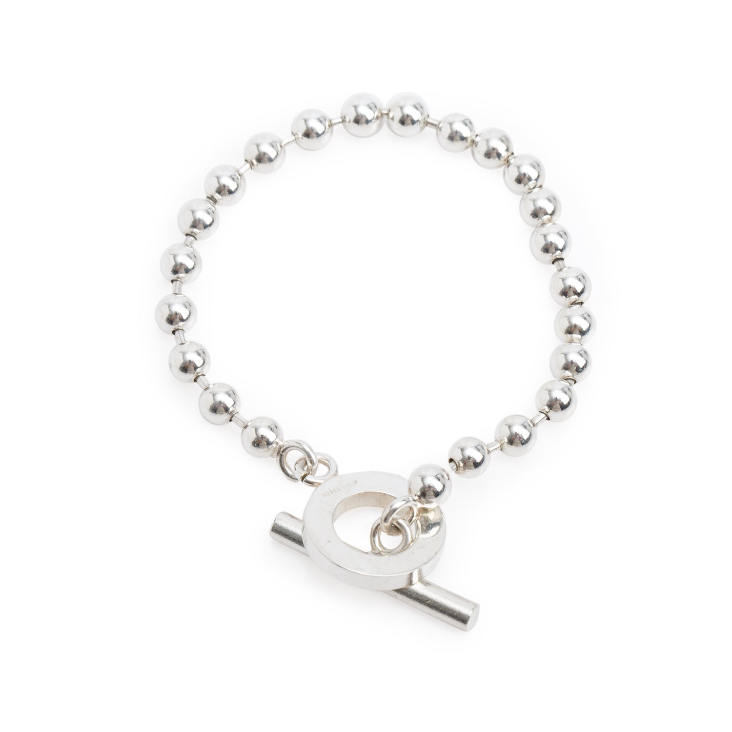 Gucci Sterling Silver Boule Chain Toggle Bracelet