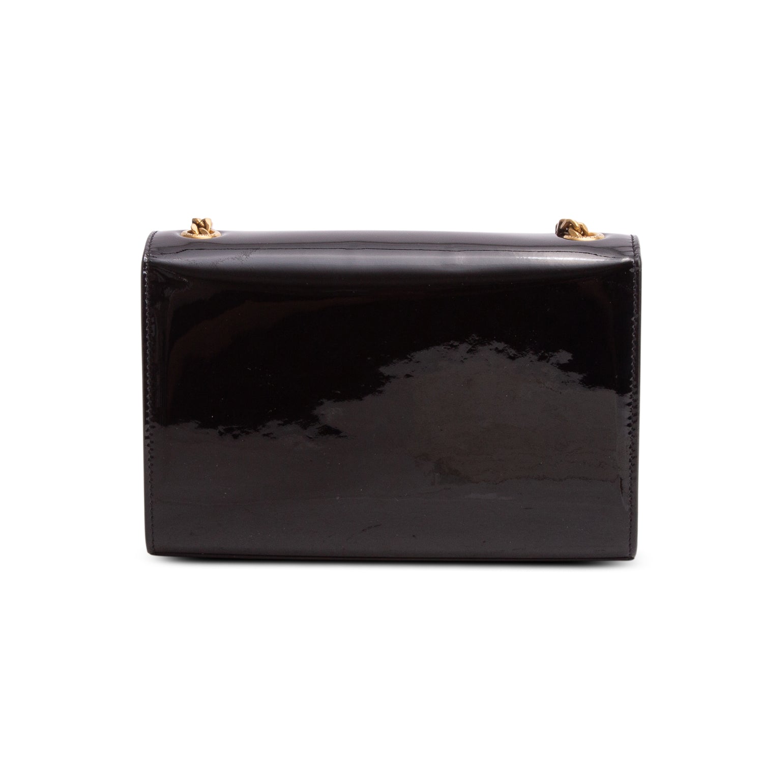 Saint Laurent Black Patent Leather Small Kate Chain Bag
