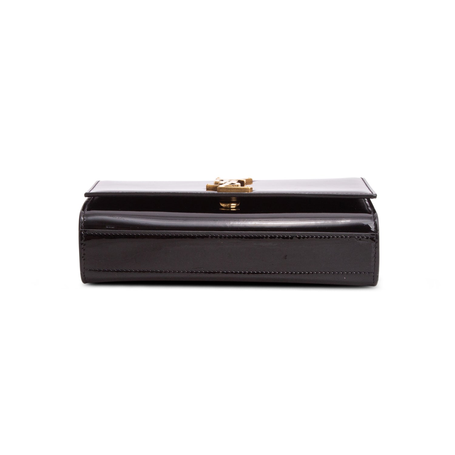 Saint Laurent Black Patent Leather Small Kate Chain Bag