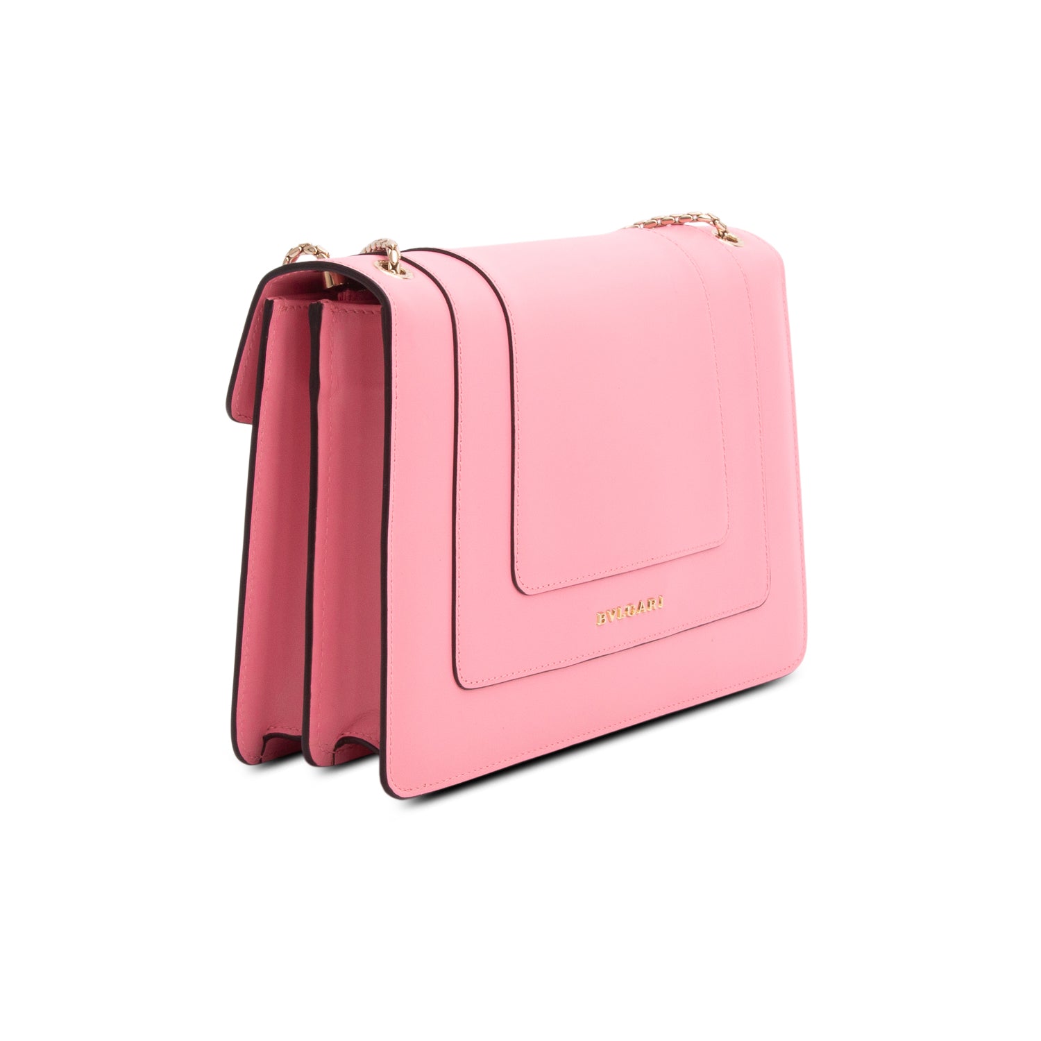 Bulgari Pink Calfskin Leather Medium Serpenti Forever Bag