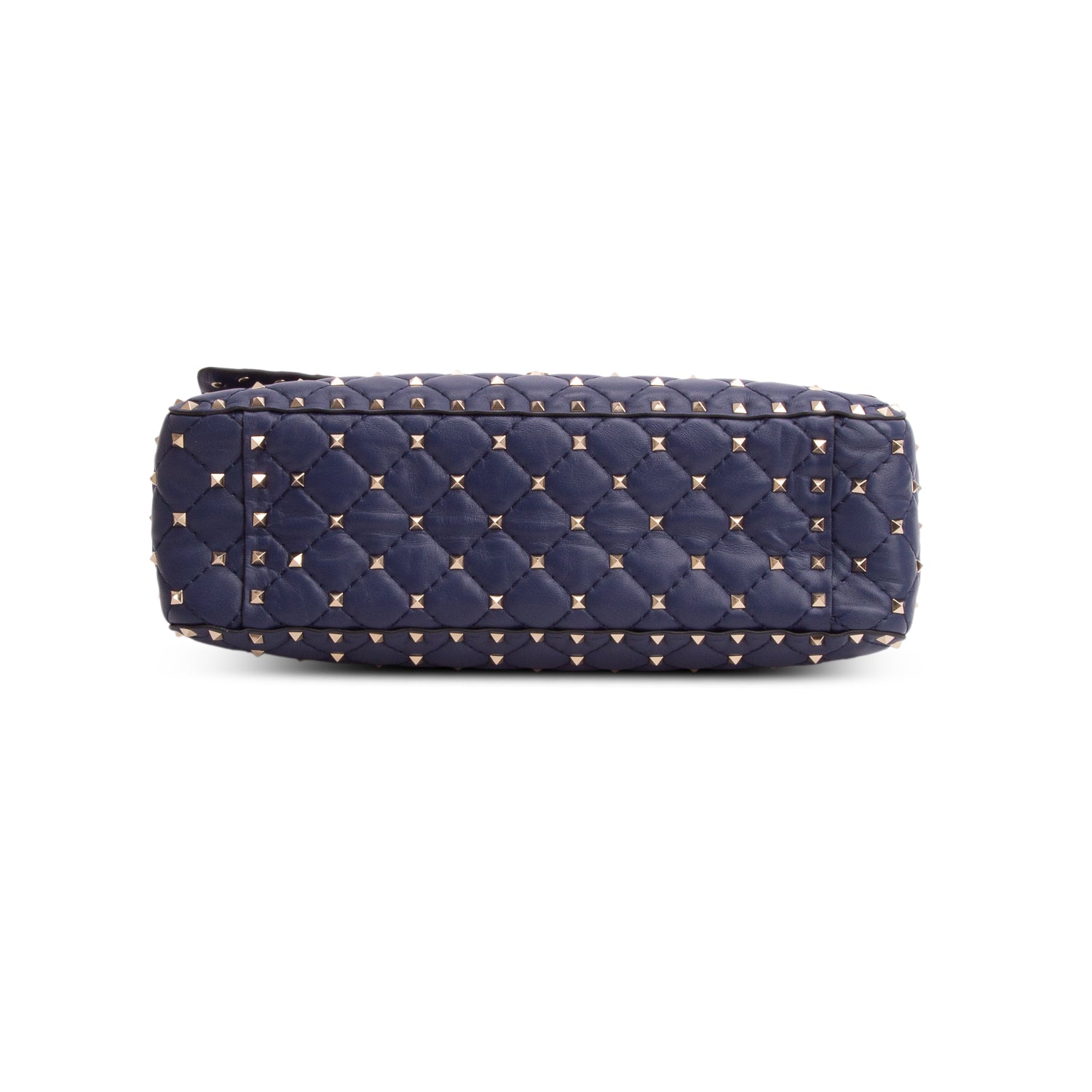 Valentino Blue Nappa Large Rockstud Spike Shoulder Bag