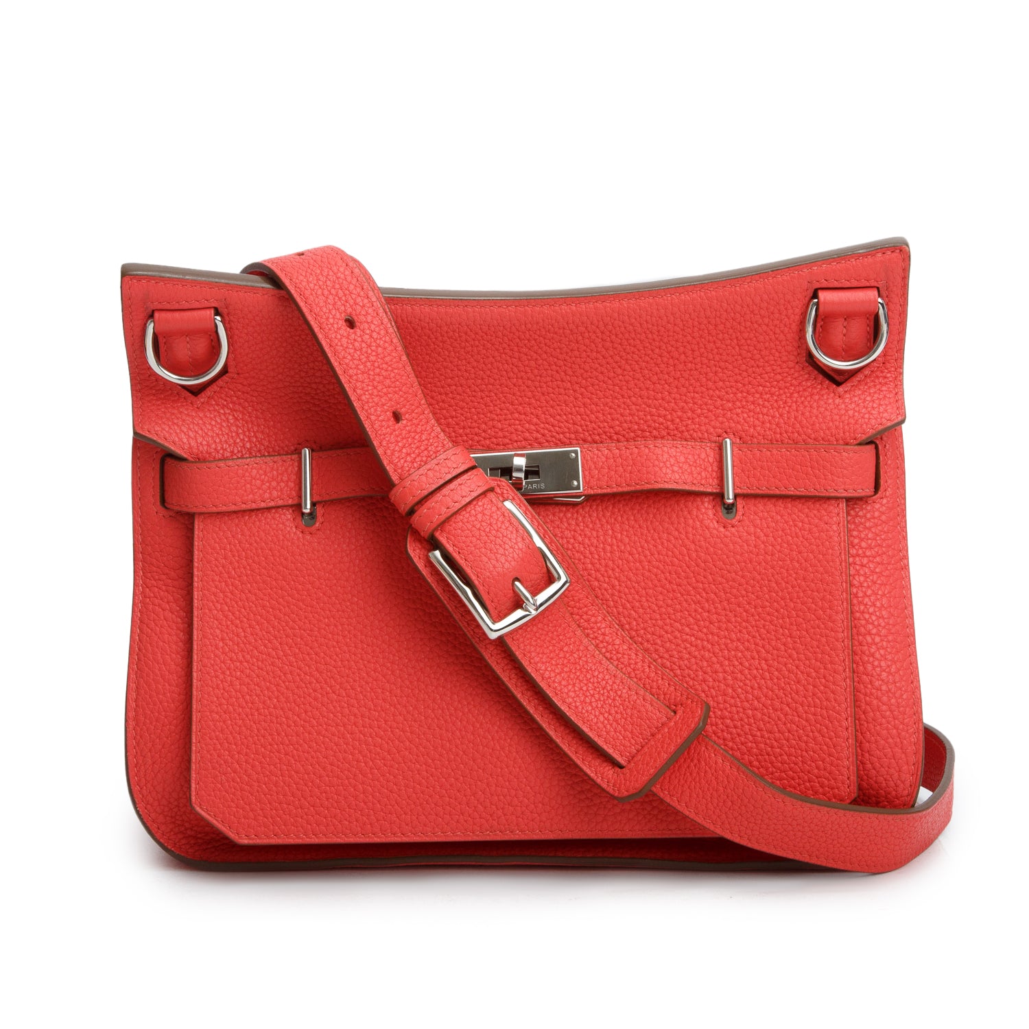 Hermes Rose Texas Taurillon Clemence Leather Jypsiere 28