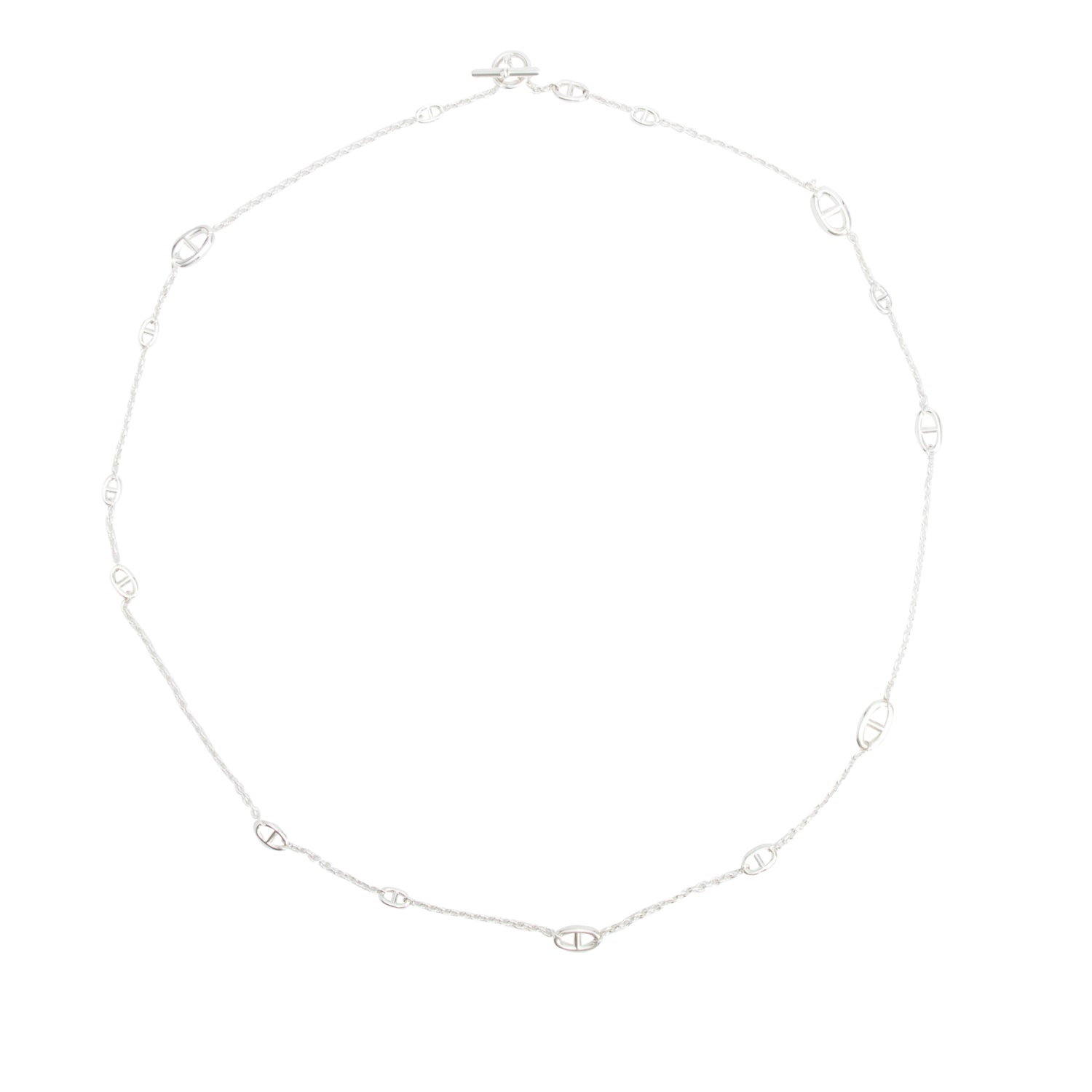 Hermes 2026 Sterling Silver Farandole Long Necklace, 120 cm w/ Box & Certificate