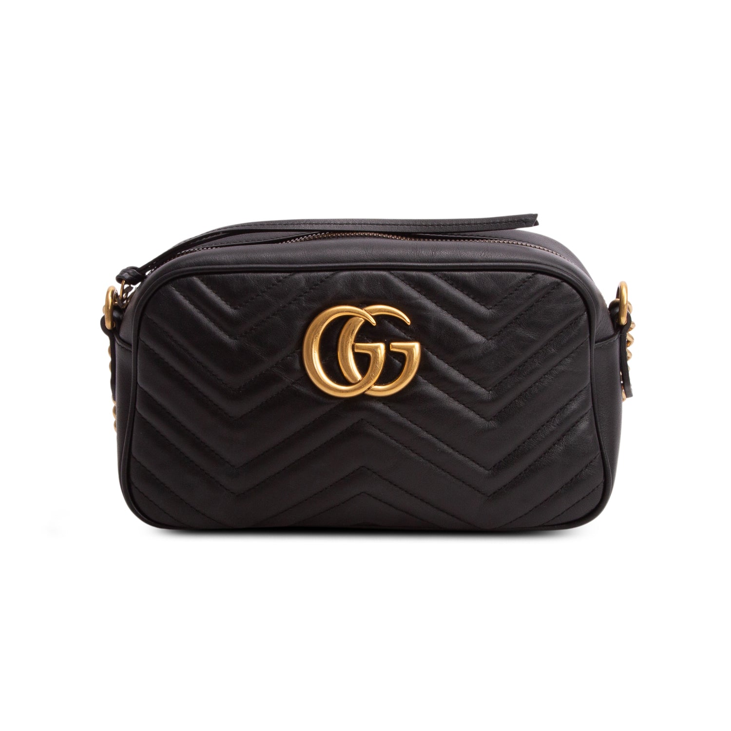 Gucci Black GG Marmont Matelasse Small Camera Bag