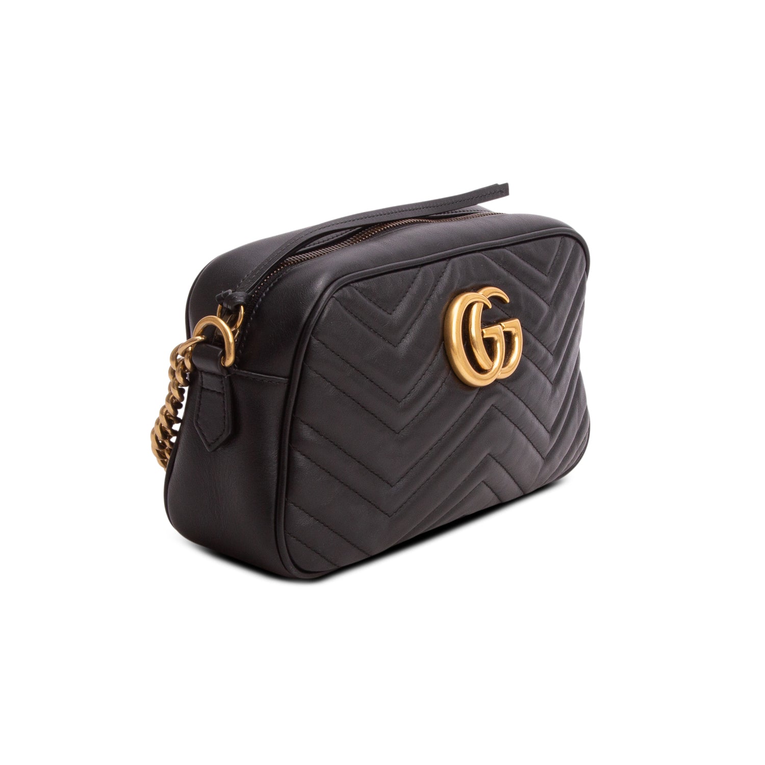 Gucci Black GG Marmont Matelasse Small Camera Bag