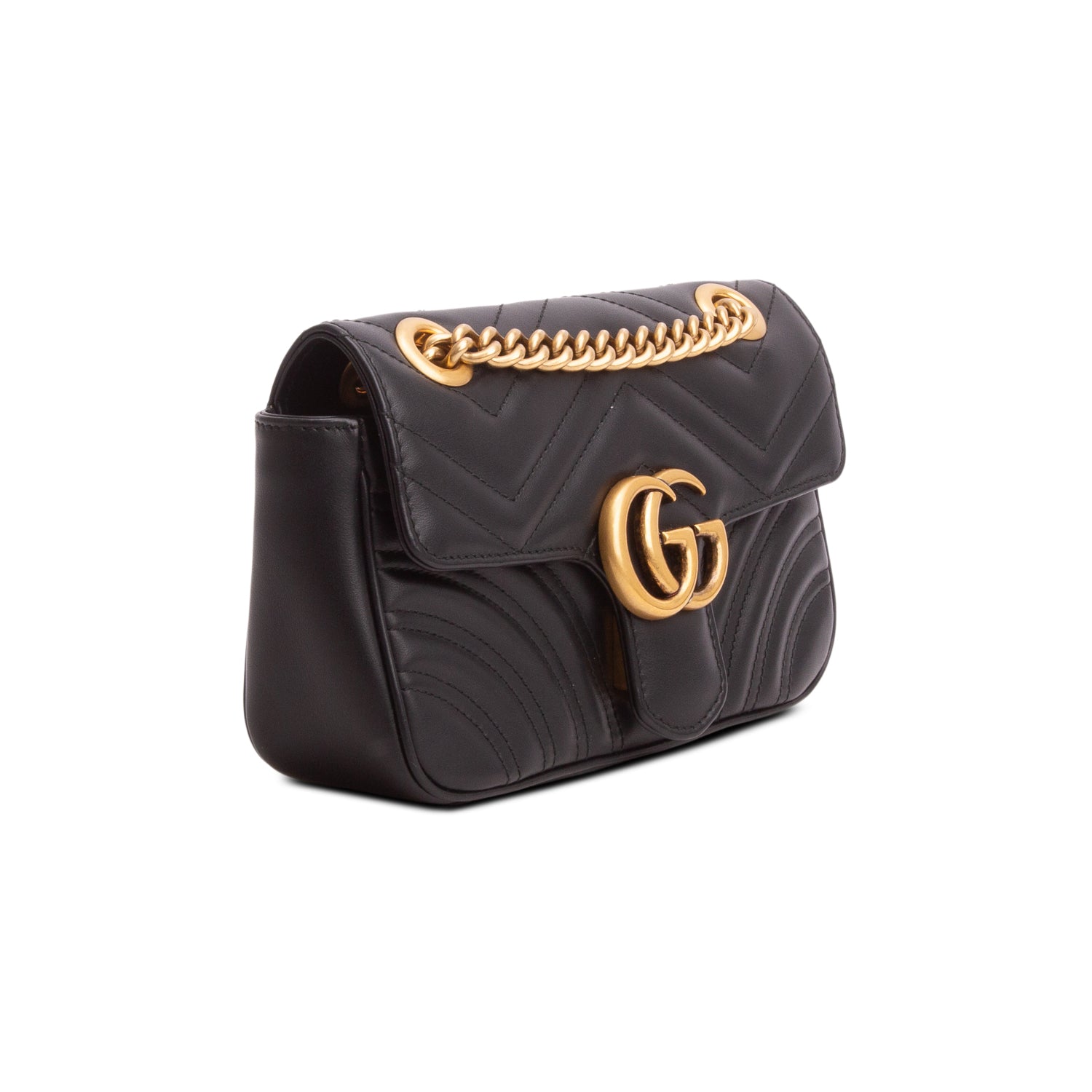 Gucci Black GG Marmont Matelasse Small Shoulder Bag