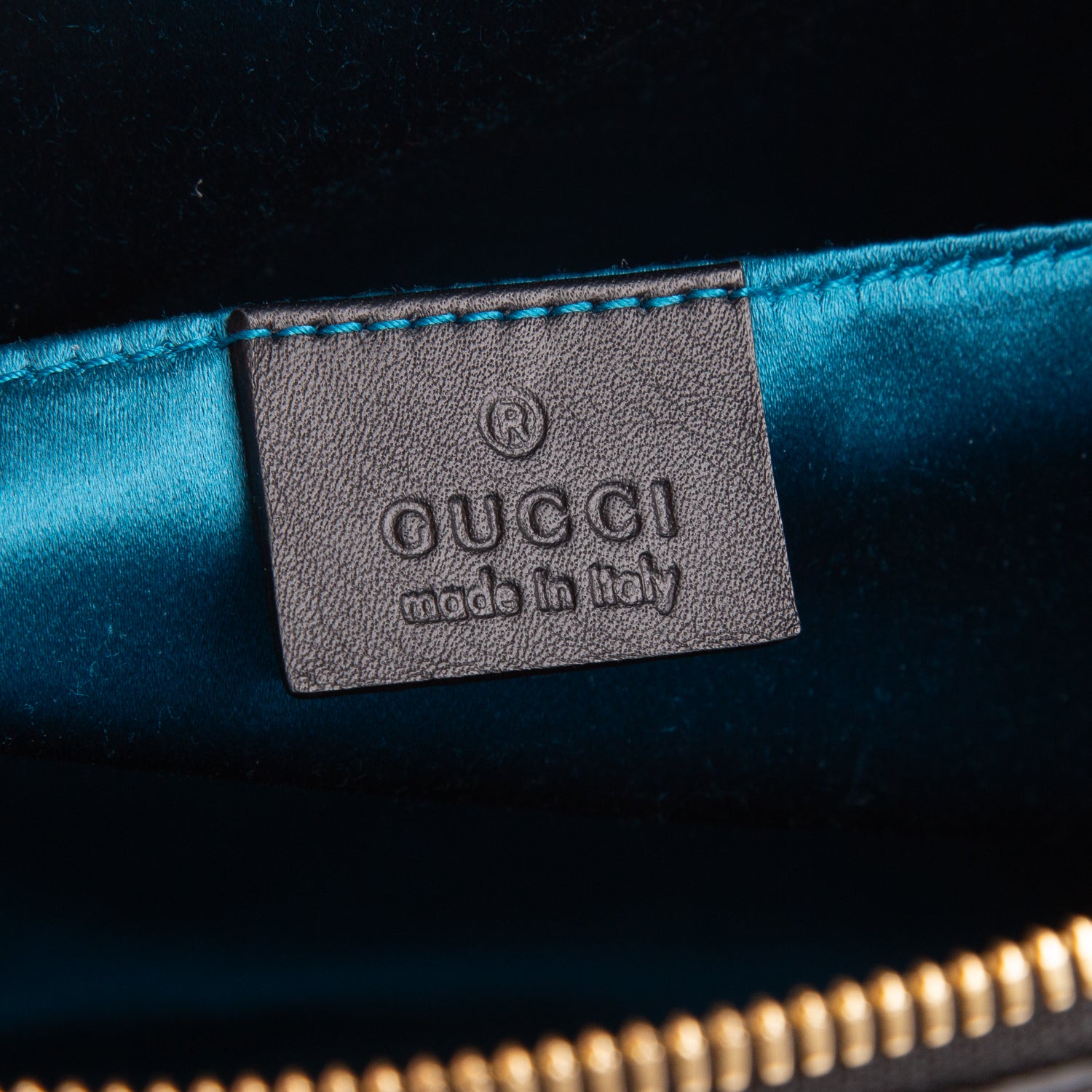 Gucci Blue Suede Patent Dragon Embroidered Small Ophidia Dome Shoulder Bag