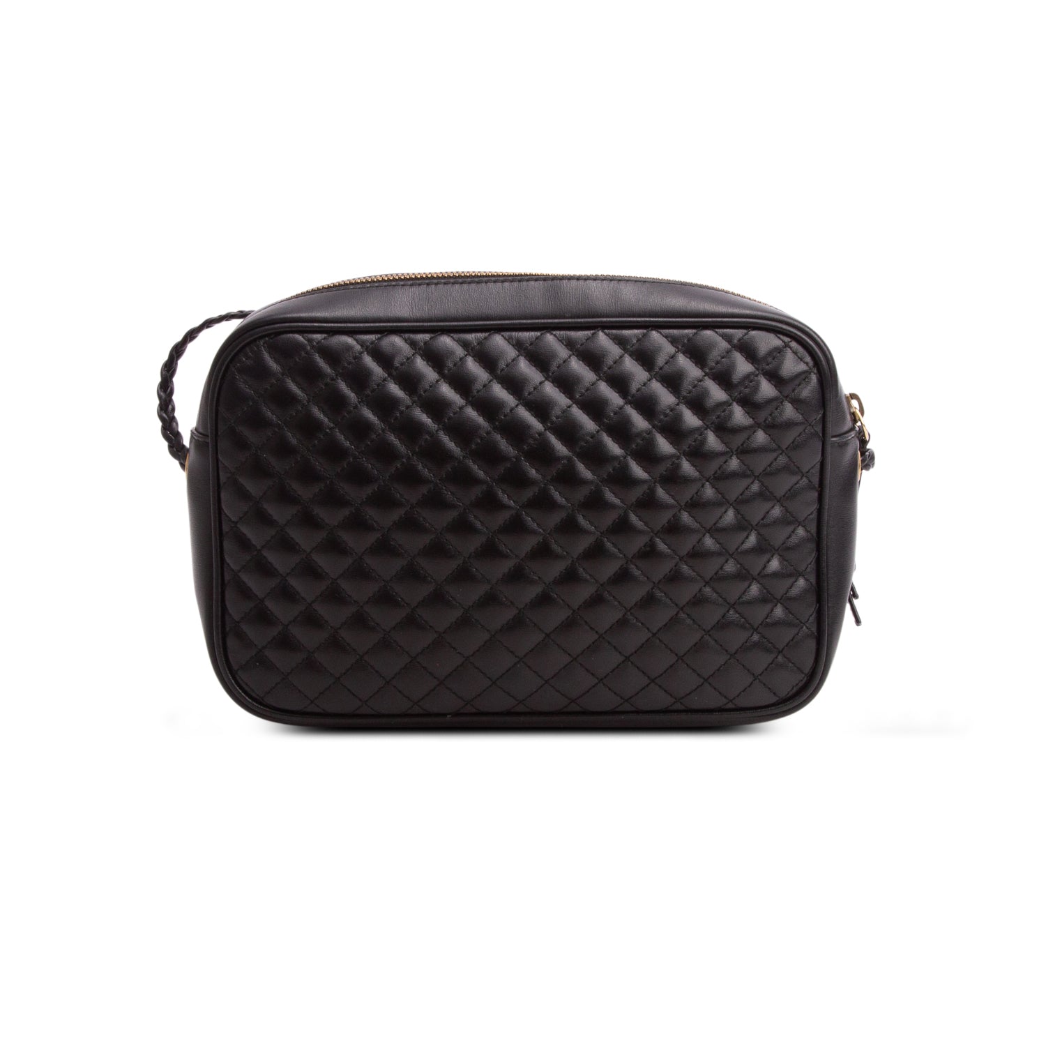 Gucci Black Calfskin Web Trapuntata Small GG Shoulder Bag