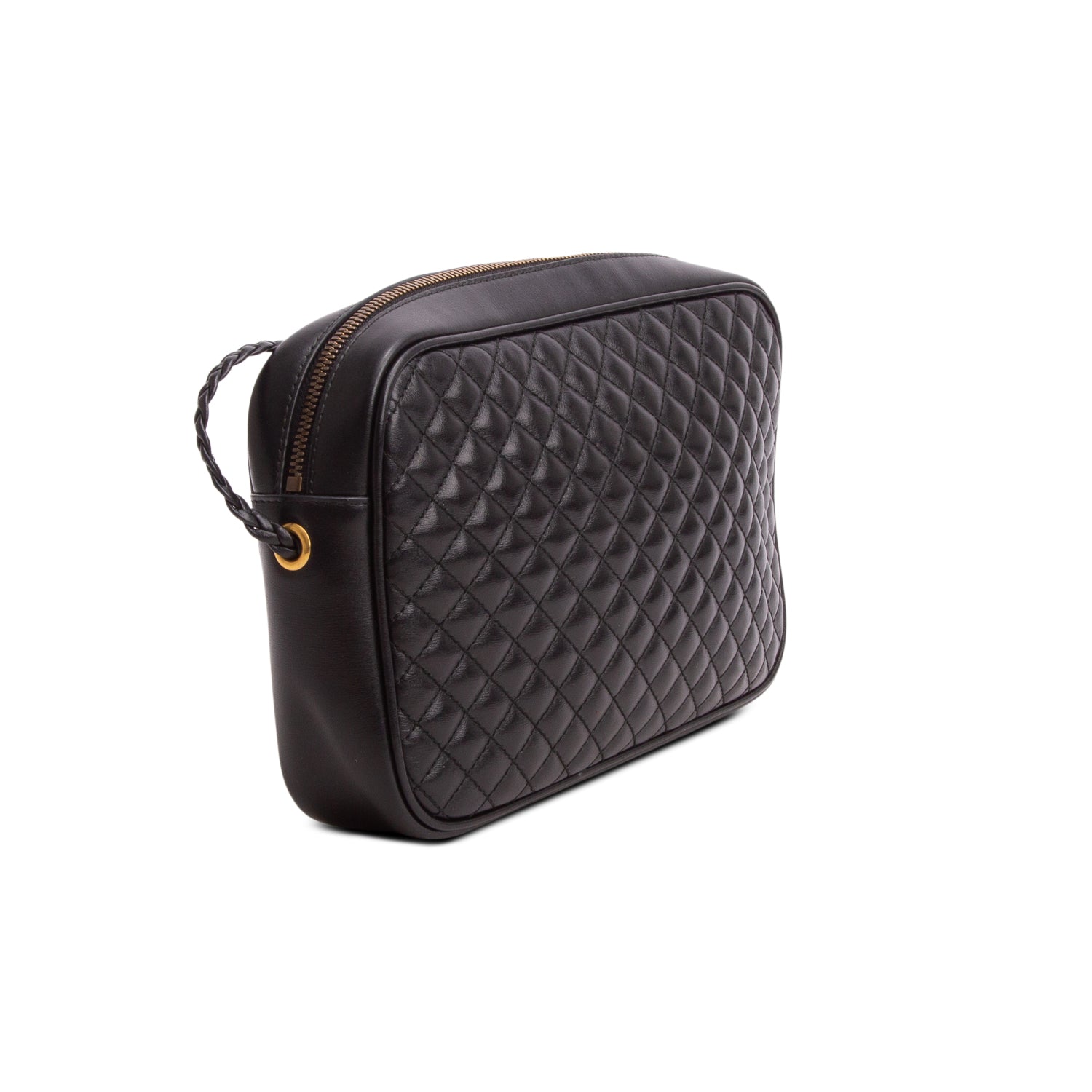 Gucci Black Calfskin Web Trapuntata Small GG Shoulder Bag