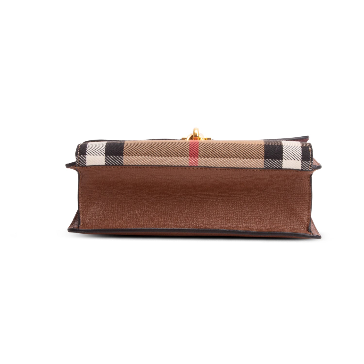 Burberry Brown Derby Calfskin House Check Small Macken Crossbody Bag
