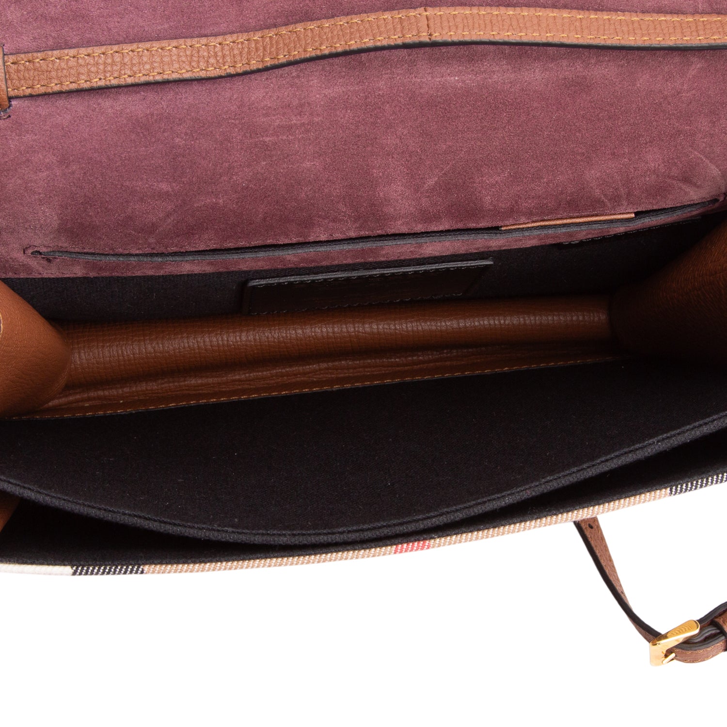 Burberry Brown Derby Calfskin House Check Small Macken Crossbody Bag