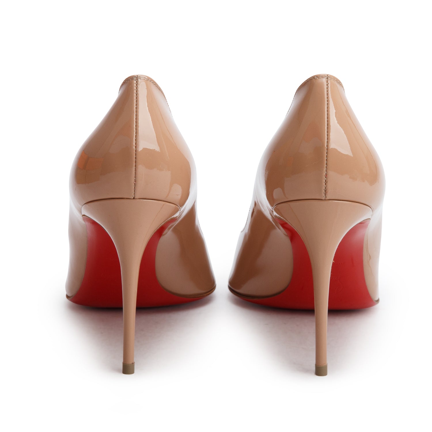 Christian Louboutin Nude Patent Leather Corneille 85 Pumps, Women's Size 41 w/ Box