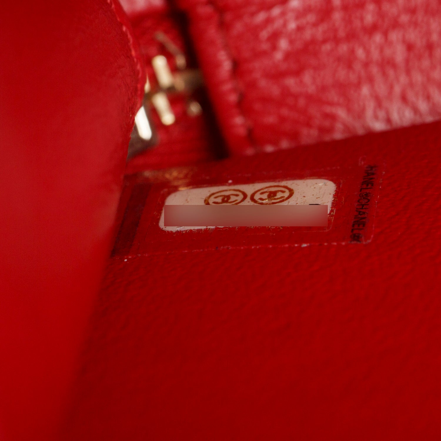 Chanel Red Caviar Quilted Small CC Filigree Vanity Case w/ Authenticity Card
