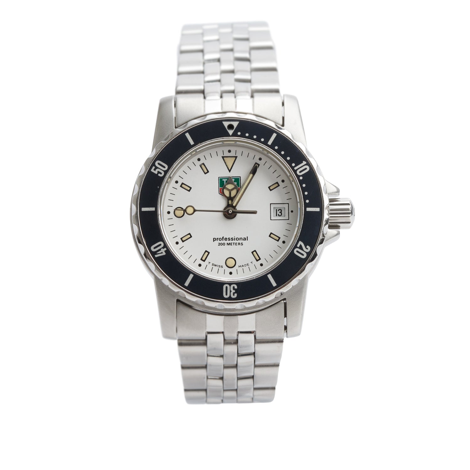 Tag Heuer Stainless Steel Professional 1500 Series 28 MM Quartz Watch White Dial WD1413-G20
