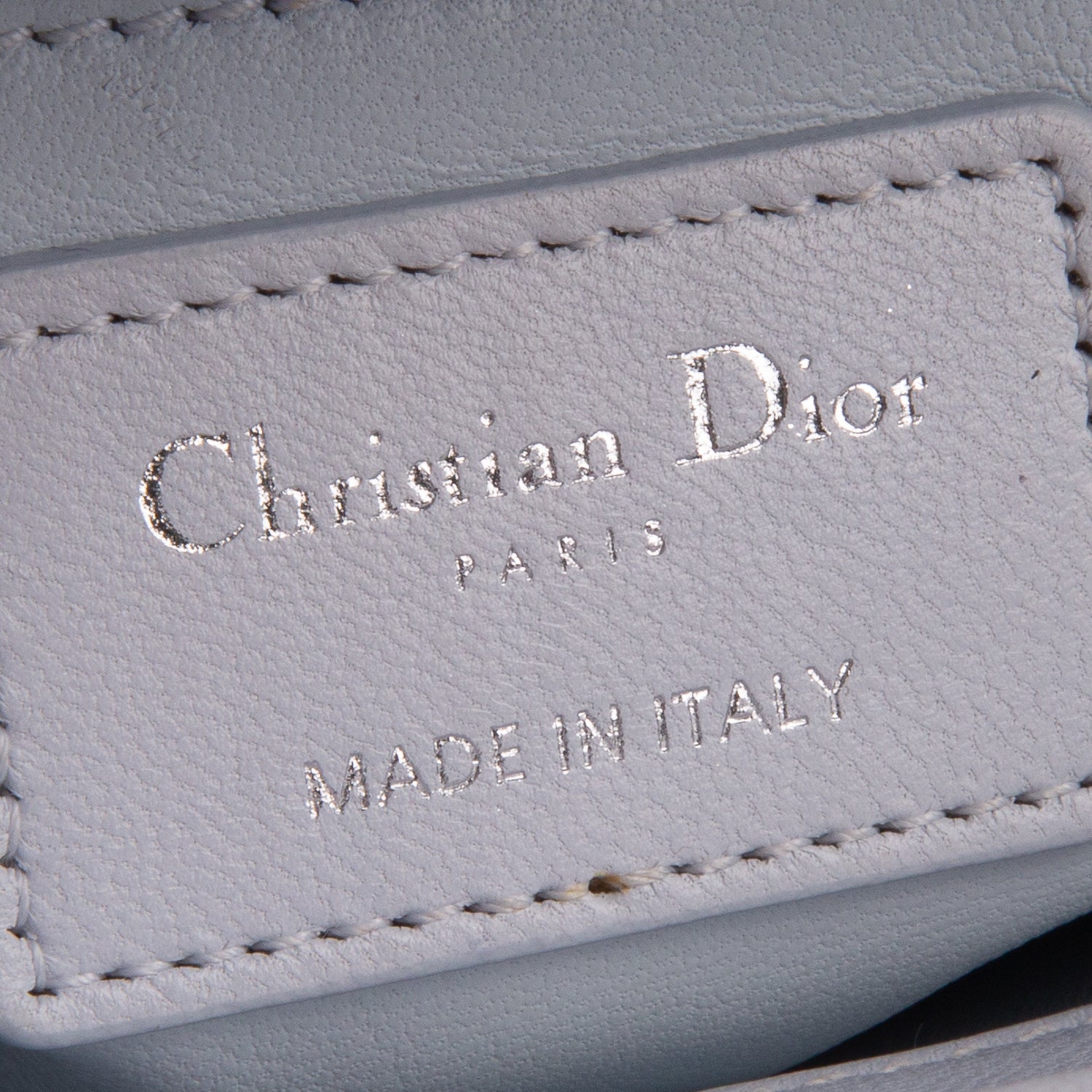 Christian Dior Blue Lambskin Leather Cannage Mini Lady Dior Crystal Strap w/ Box & Authenticity Card