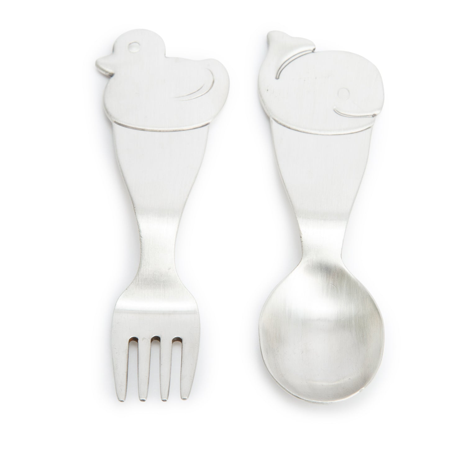 Tiffany & Co. Sterling Silver Duck & Whale Fork & Spoon Baby Set w/ Box