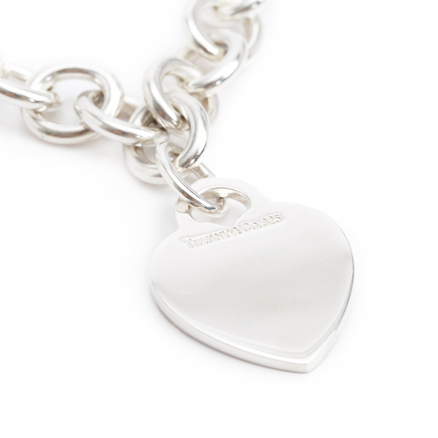 Tiffany & Co. Sterling Silver Heart Tag Chain Link Necklace