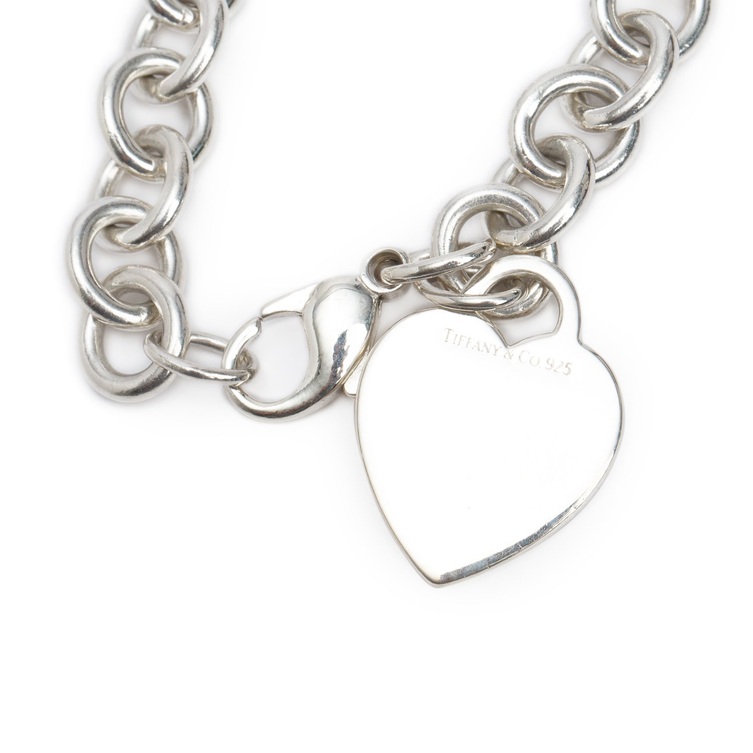 Tiffany & Co. Sterling Silver Heart Tag Charm Bracelet