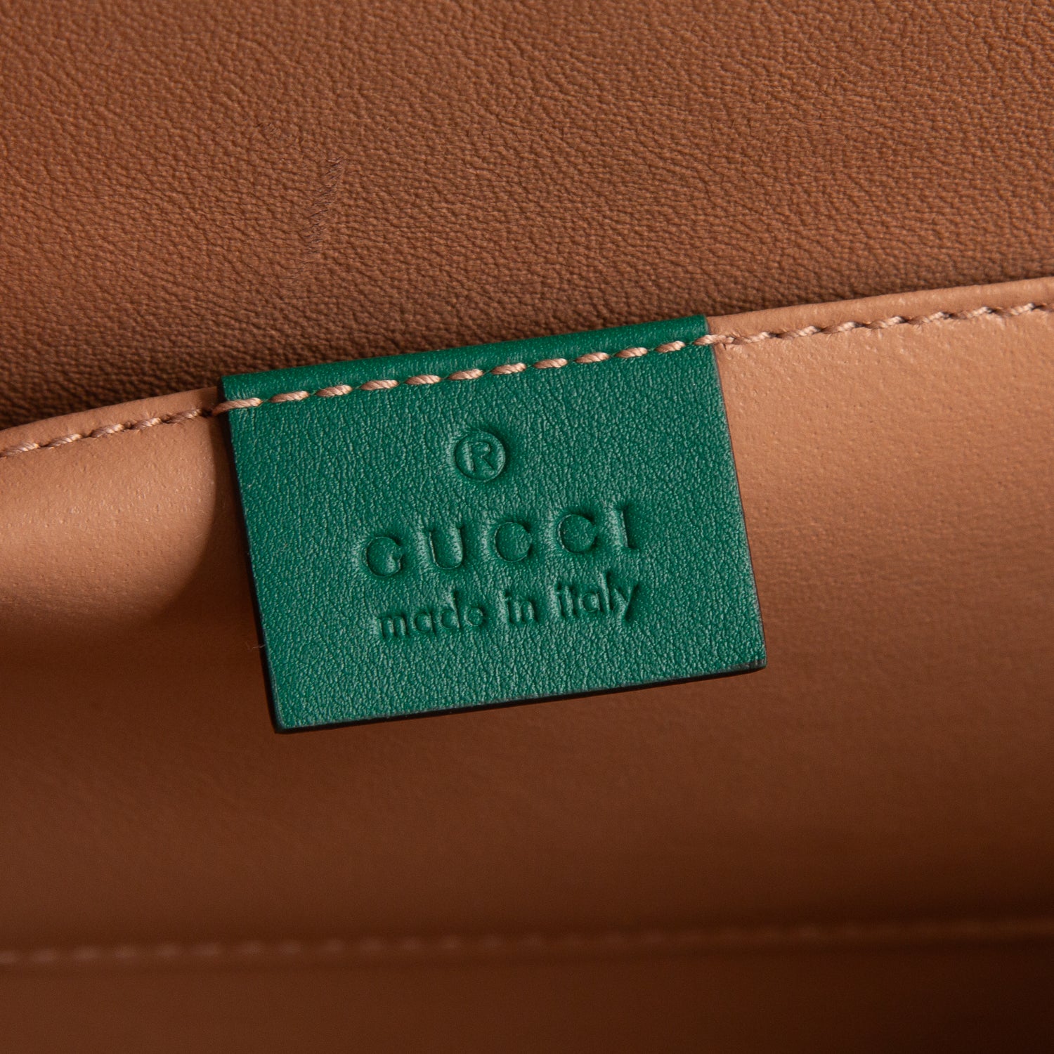 Gucci Green Mousse Top Patent Small Sylvie 1969 Small Top Handle Bag w/ Chain