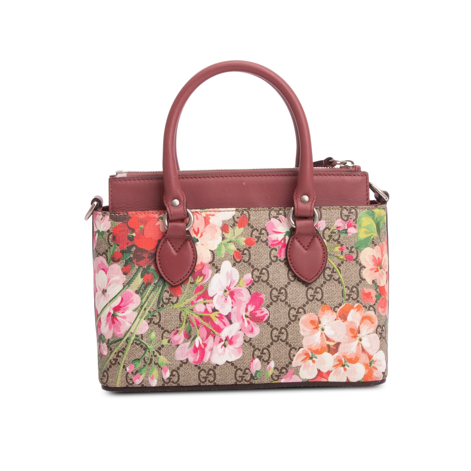 Gucci GG Supreme Blooms Small Top Handle Bag w/ Strap