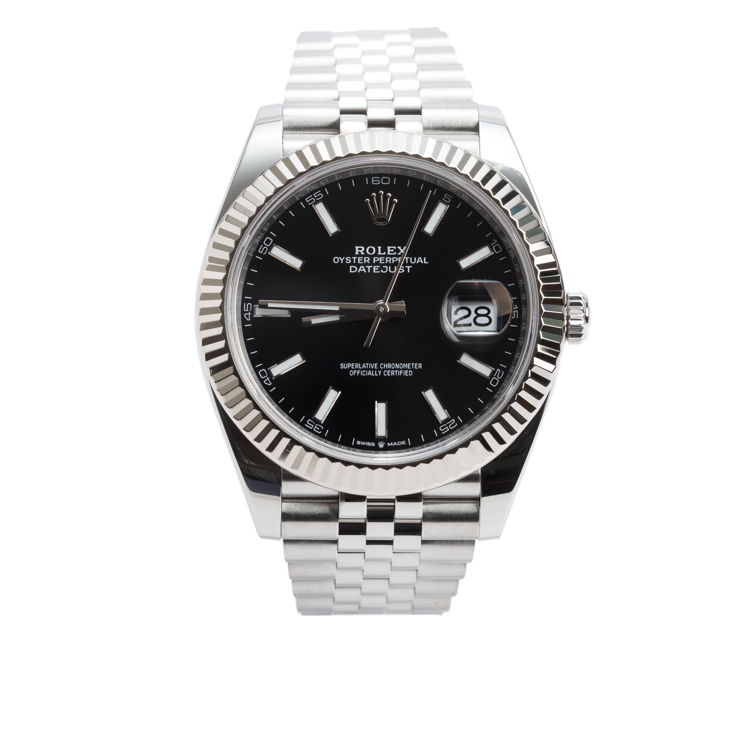 Rolex 2023 Stainless Steel Oyster Perpetual Datejust 41 MM Watch Black Dial 126334 w/ Box & Papers