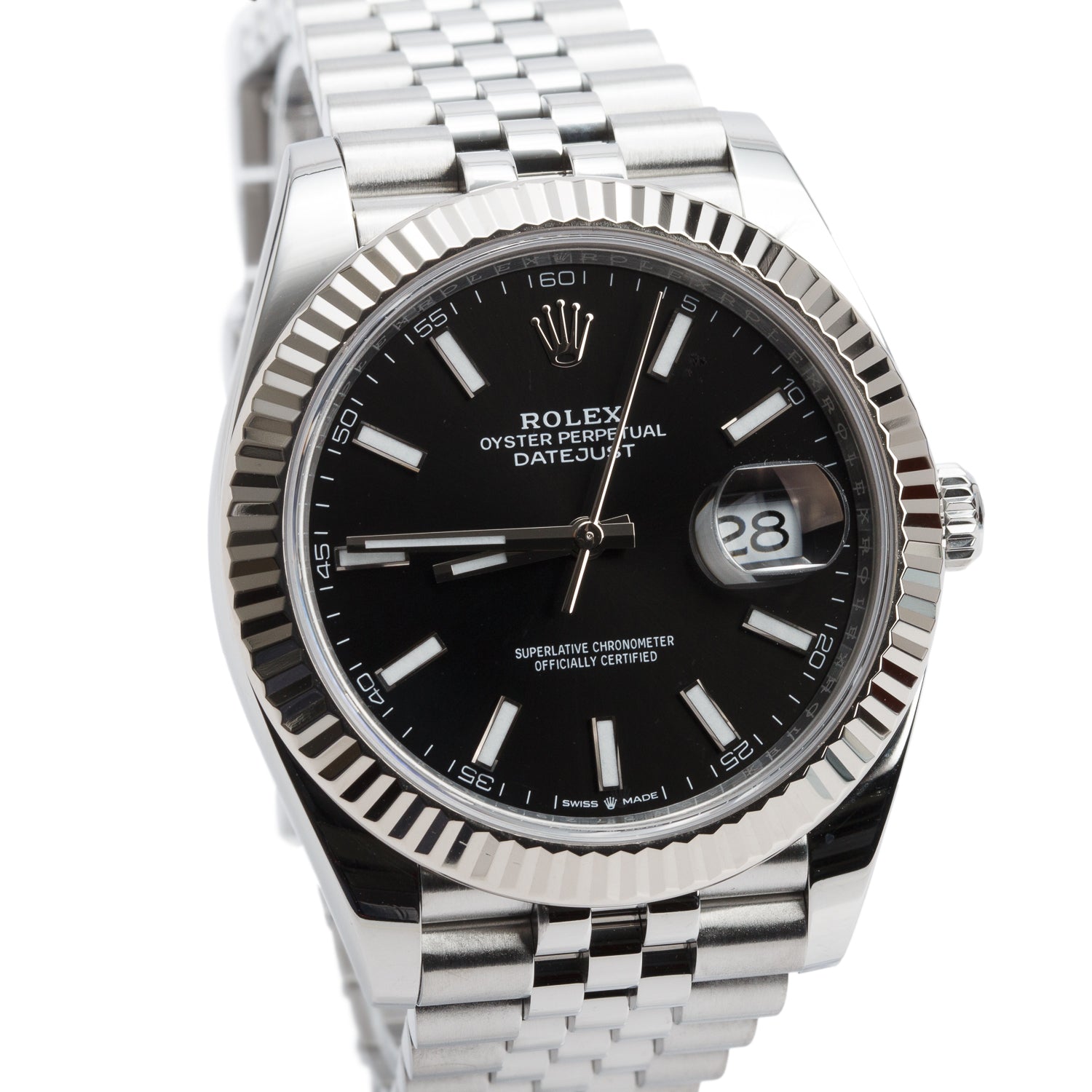 Rolex 2023 Stainless Steel Oyster Perpetual Datejust 41 MM Watch Black Dial 126334 w/ Box & Papers