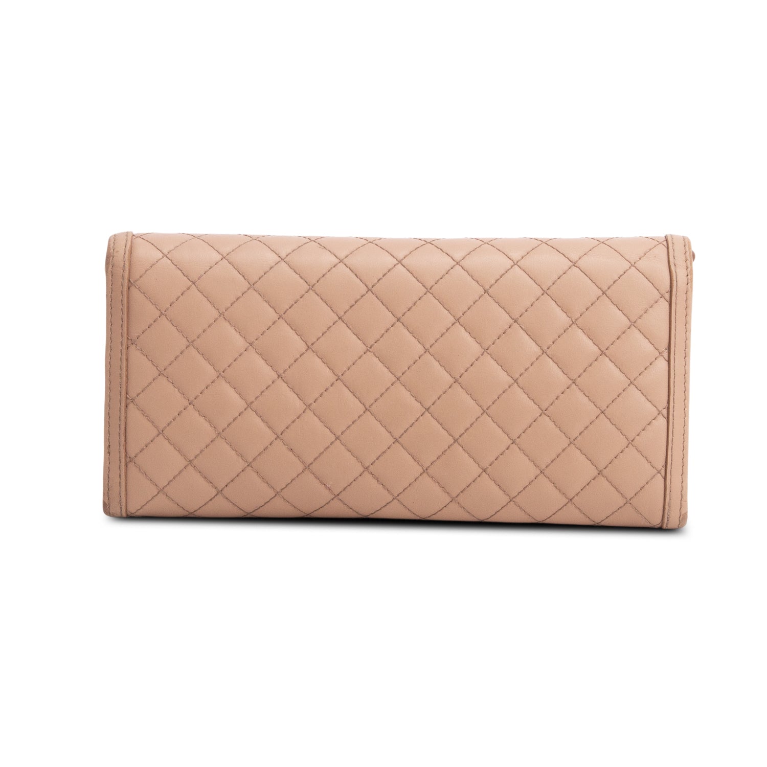 Prada Brown Soft Calf Quilted Wallet on Chain