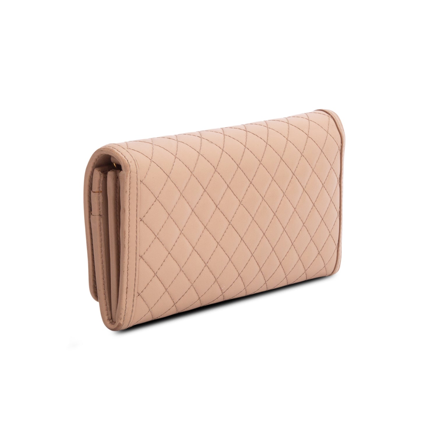 Prada Brown Soft Calf Quilted Wallet on Chain
