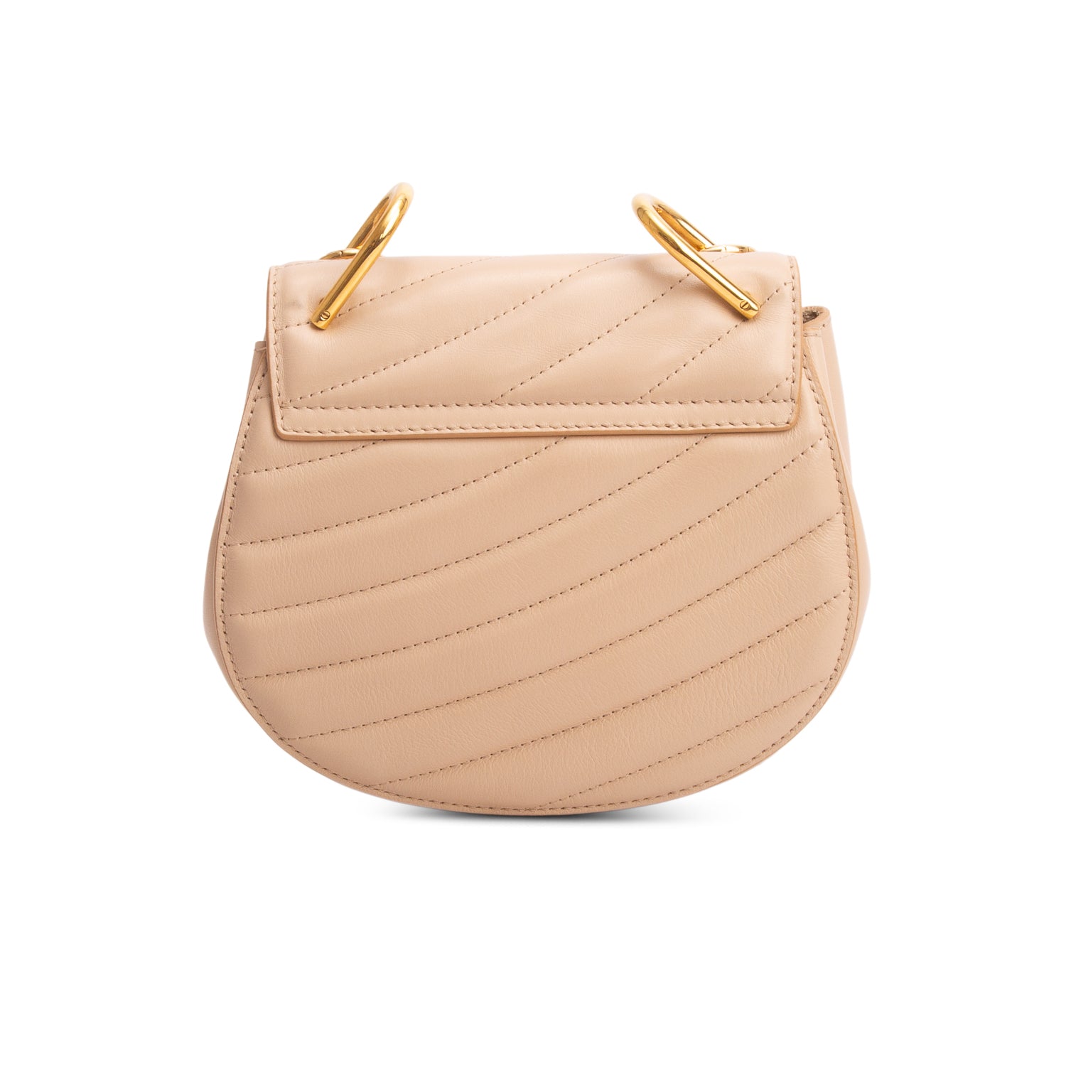 Chloe Beige Calfskin Quilted Mini Drew Bijou Shoulder Bag w/ Strap