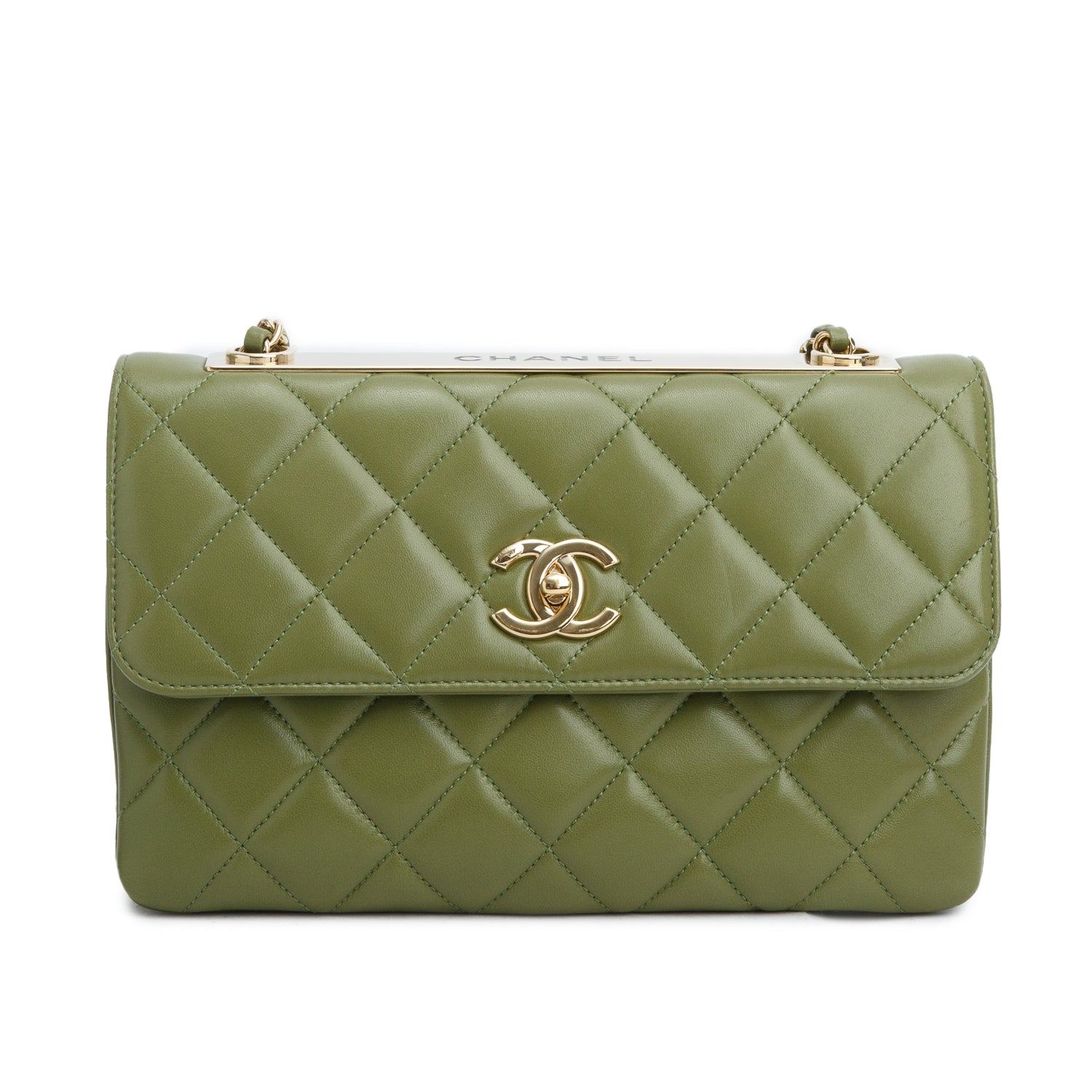 Chanel Green Lambskin Quilted Medium Trendy CC Flap w/ Box & Authenticity Card