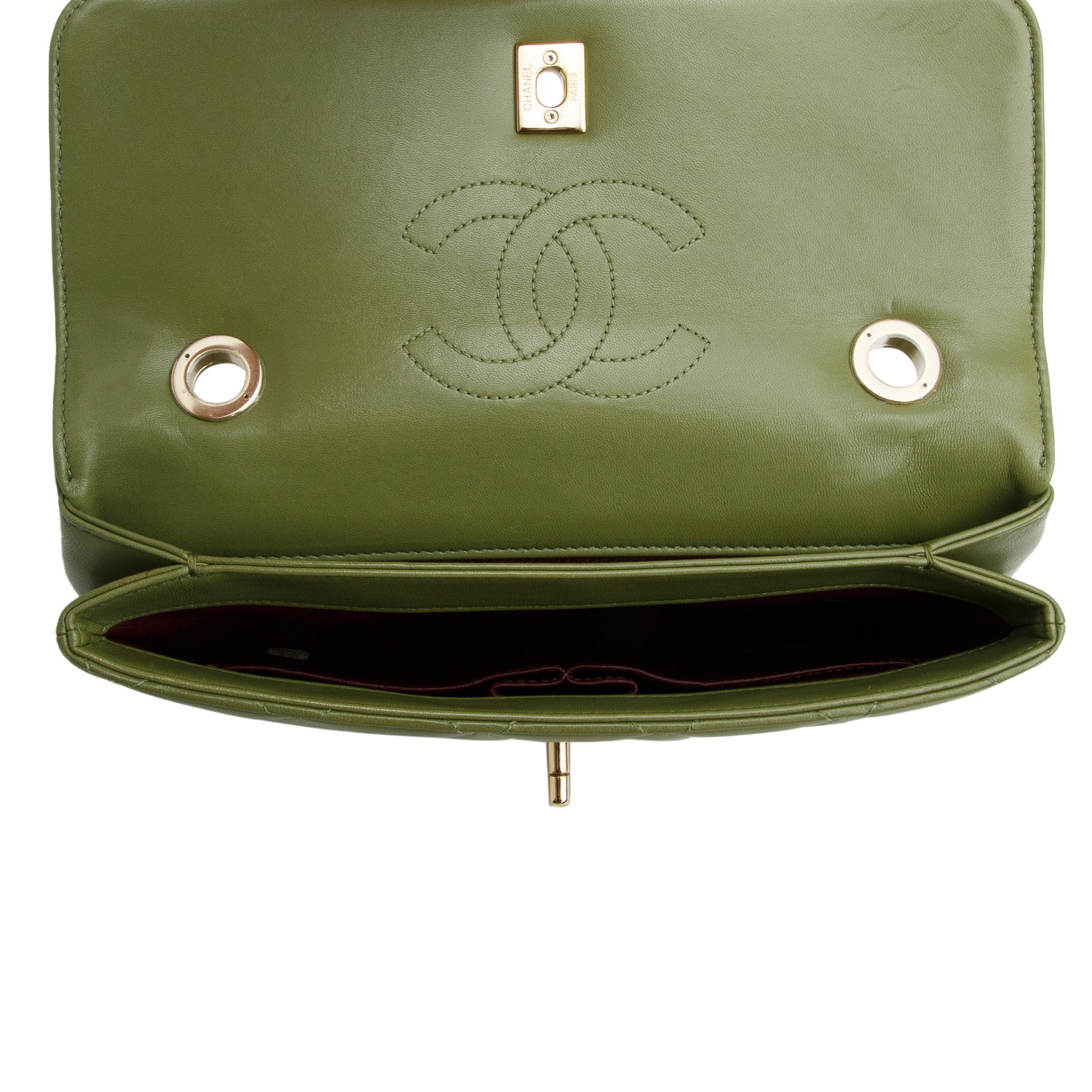 Chanel Green Lambskin Quilted Medium Trendy CC Flap w/ Box & Authenticity Card