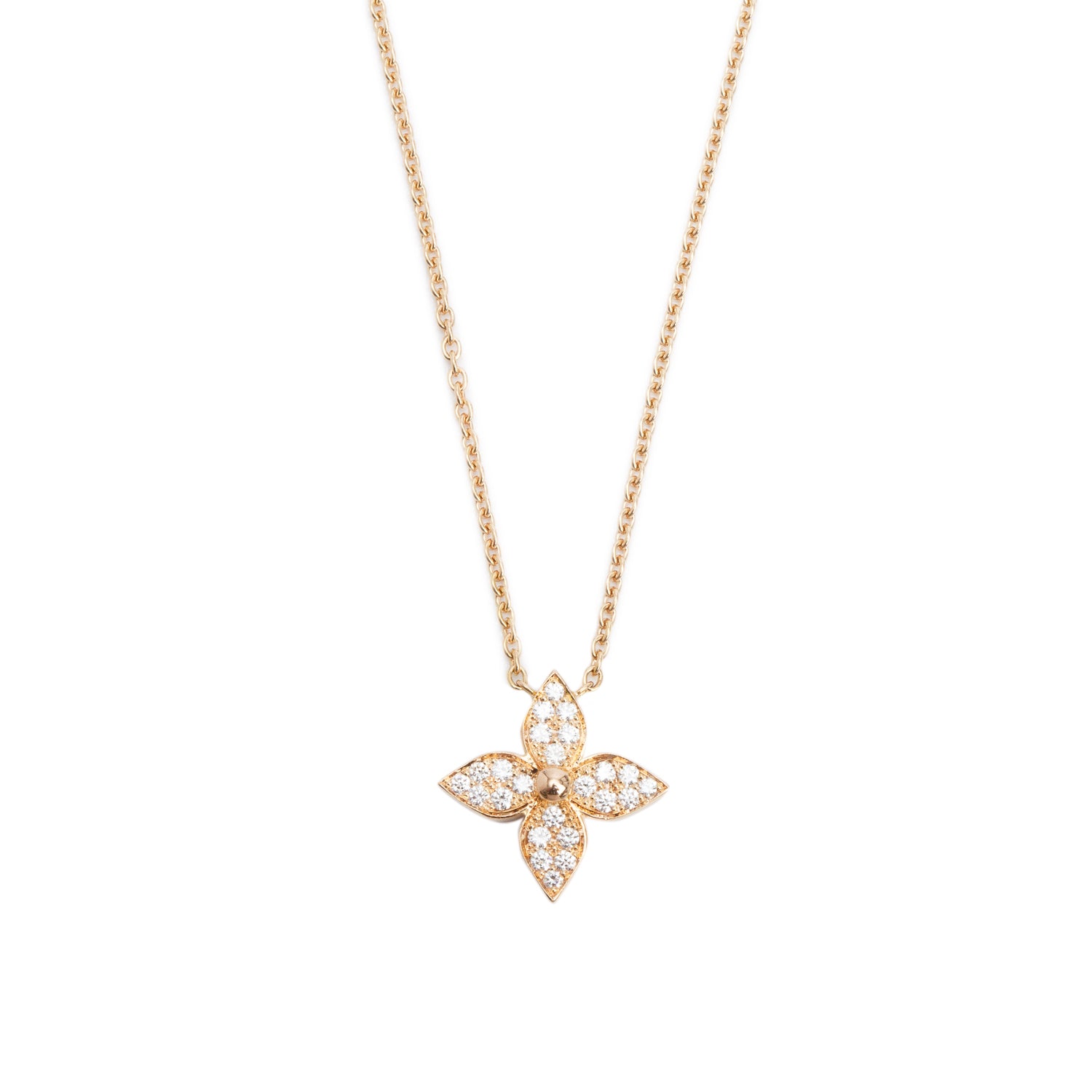 Louis Vuitton 18k Rose Gold Diamond Idylle Blossom Pendant Necklace w/ Box
