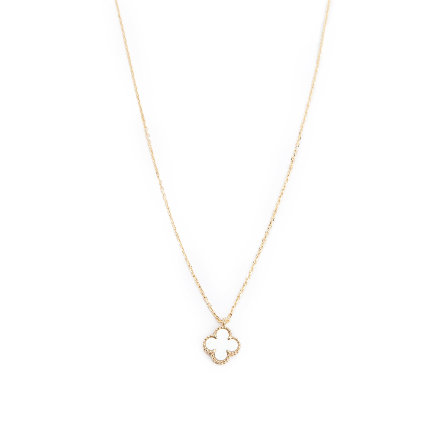Van Cleef & Arpels 2024 18k Yellow Gold Sweet Alhambra Mother of Pearl Pendant Necklace w/ Box & Certificate