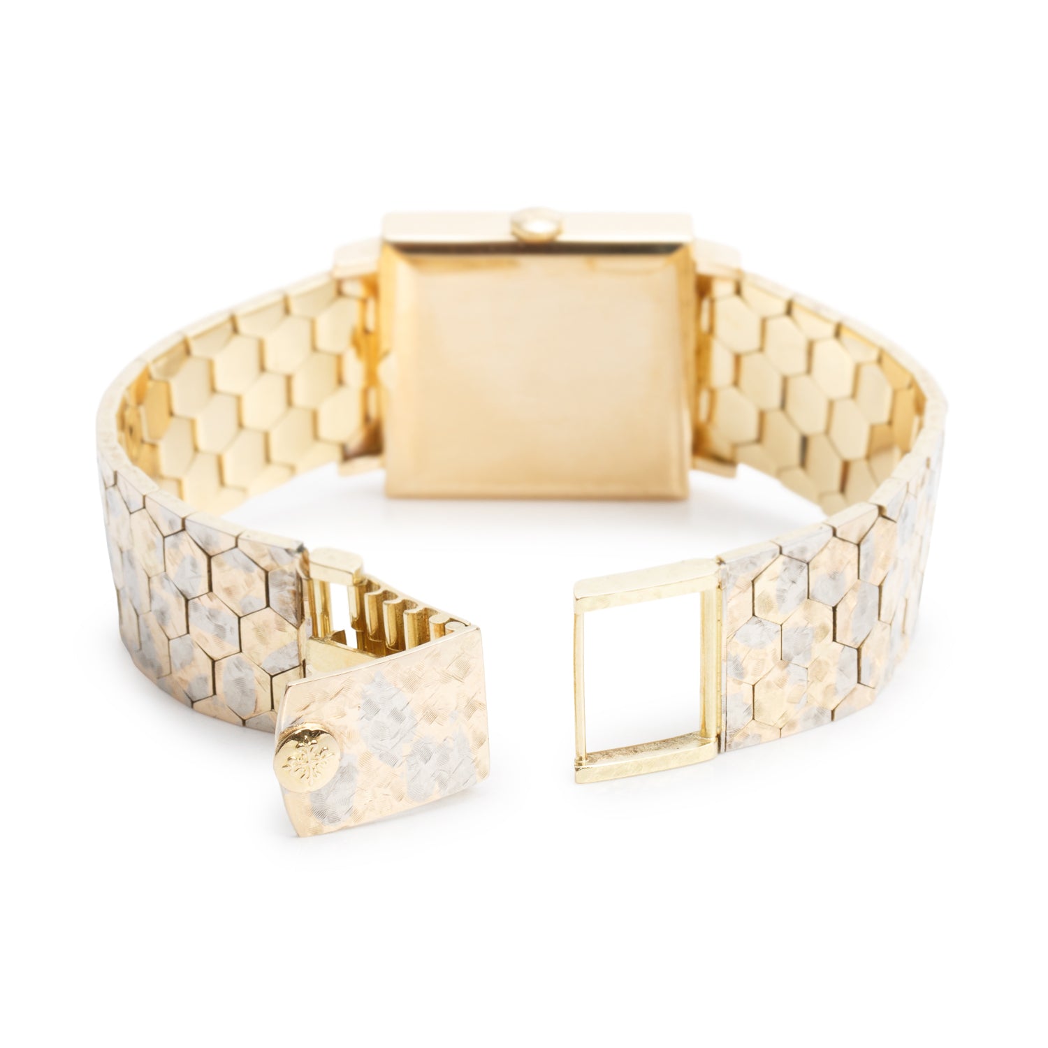 Patek Philippe Vintage 18k Tri-Gold Gondolo Manual Watch Gold Dial 3430/1