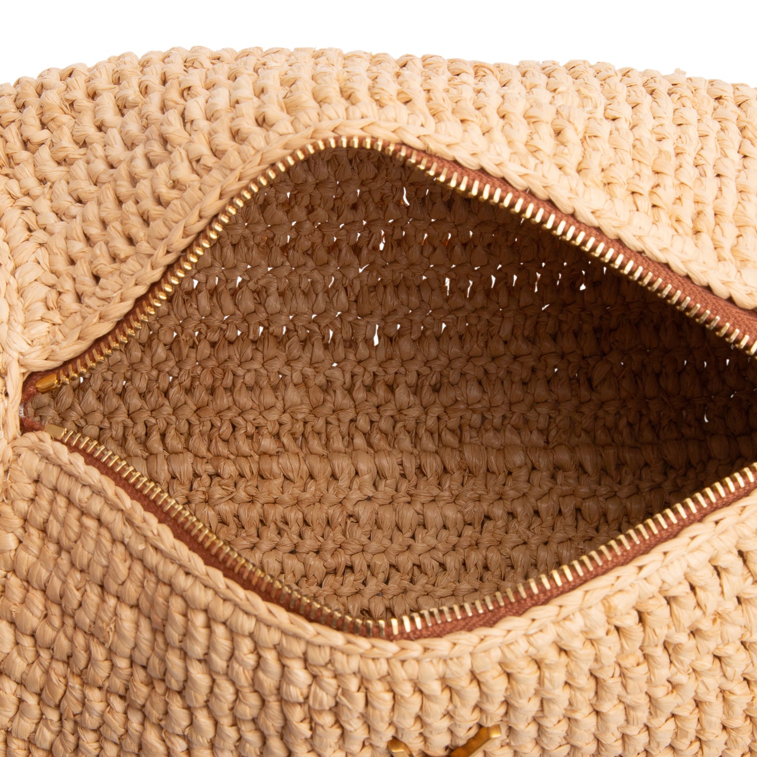 Saint Laurent 2023 Neutral Raffia Small Sade Tube Bag