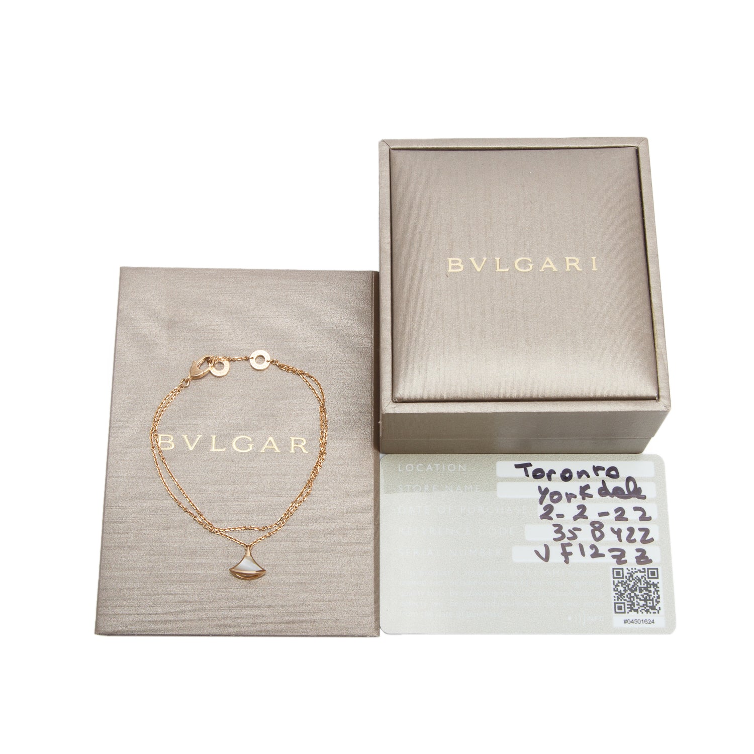 BVLGARI 18k Rose Gold Mother of Pearl Divas' Dream Bracelet w/ Box & Certificate