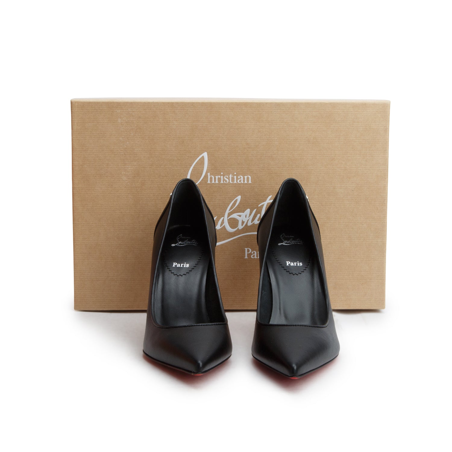 Christian Louboutin Black Leather Sporty Kate 85 Pumps, Size 36.5 w/ Box