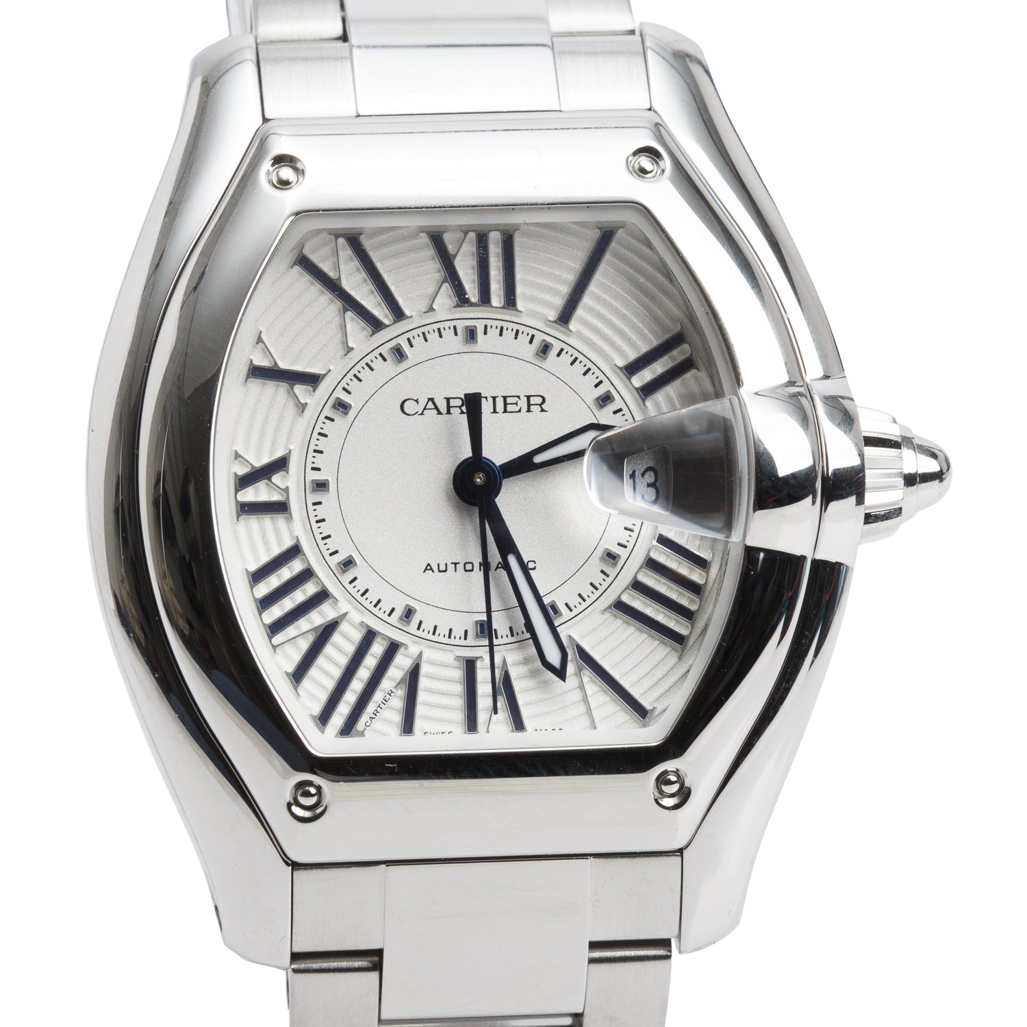 Cartier 2026 Stainless Steel Roadster Automatic Watch, Medium Model 4610 w/ Box, Papers & Extra Strap