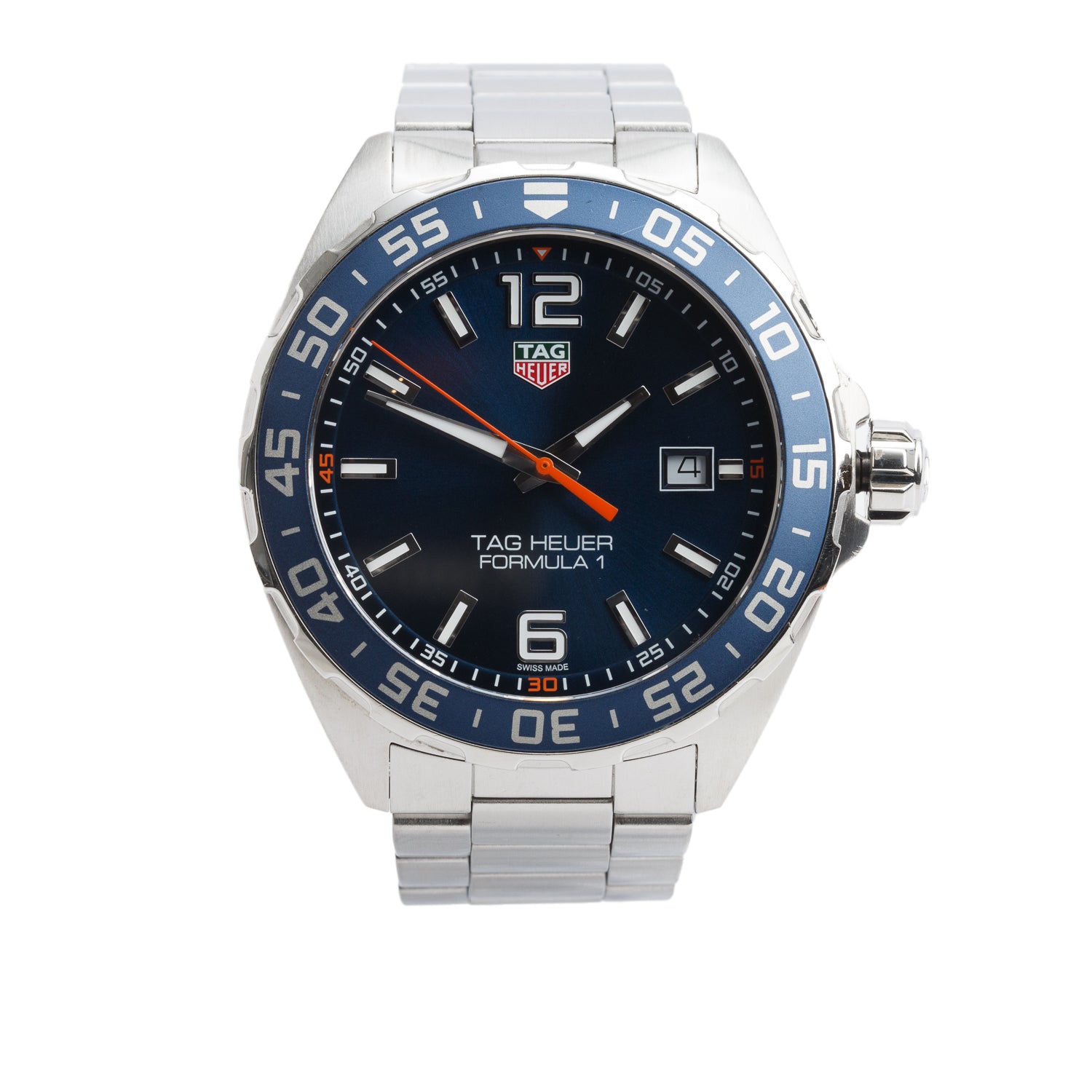 Tag Heuer Stainless Steel Formula 1 43 MM Quartz Watch Blue Dial WAZ1010 w/ Box